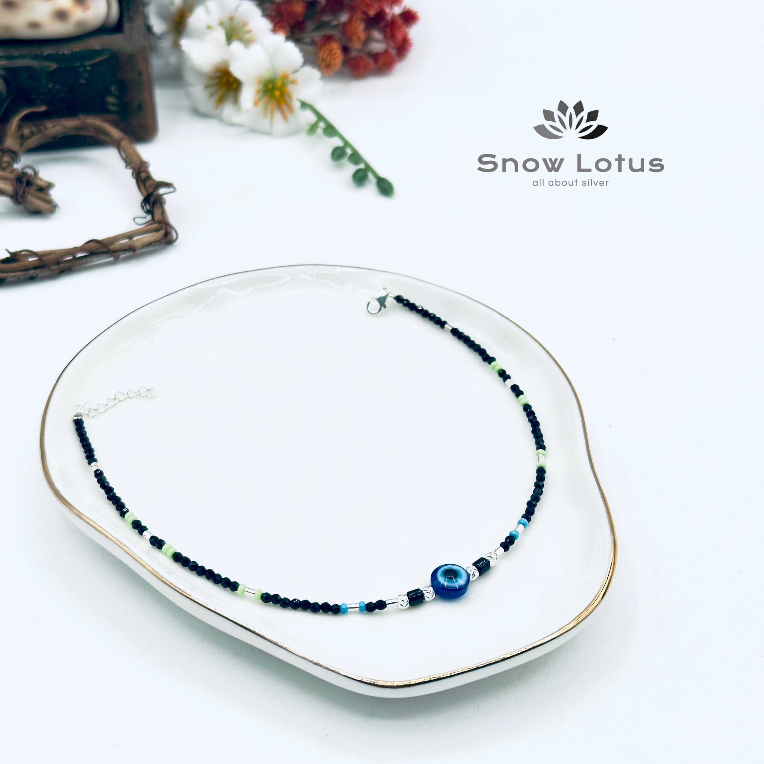 Evil Eye Black Beaded Anklets