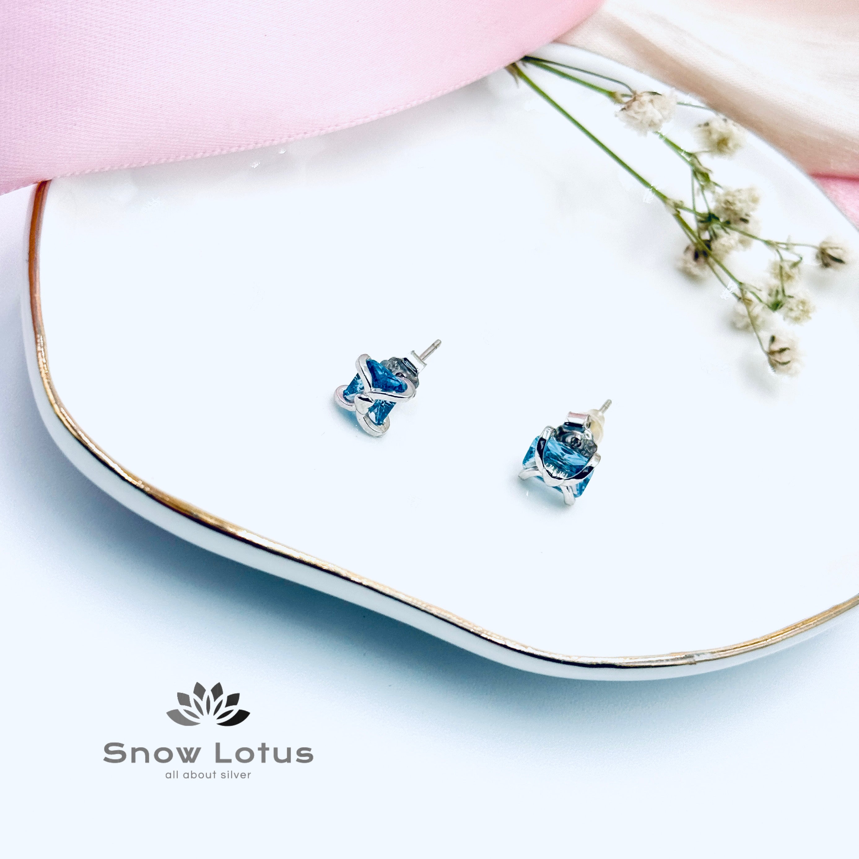 Blue Heart Earrings