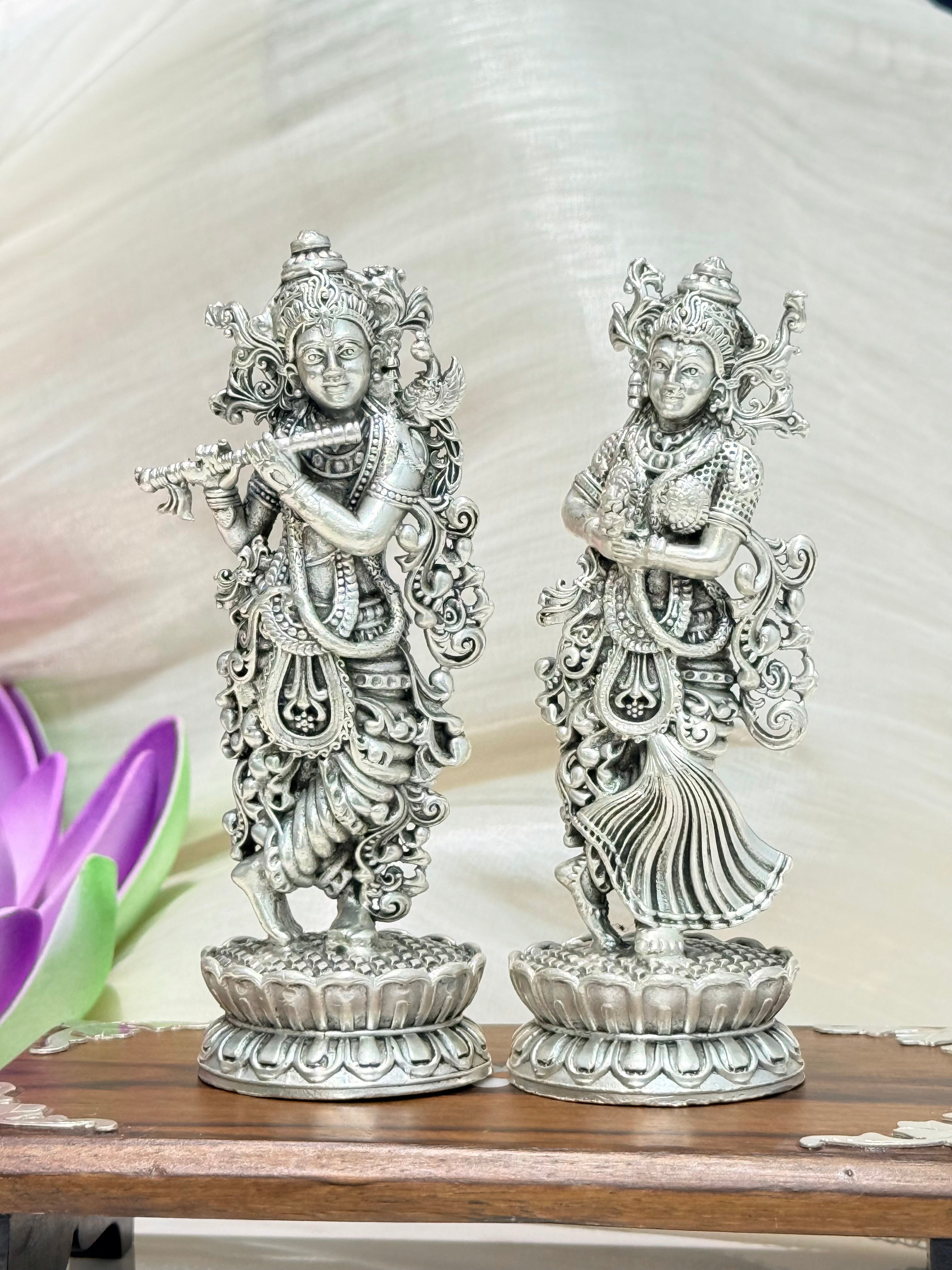 Radha Krishna Set Antique Solid 3D