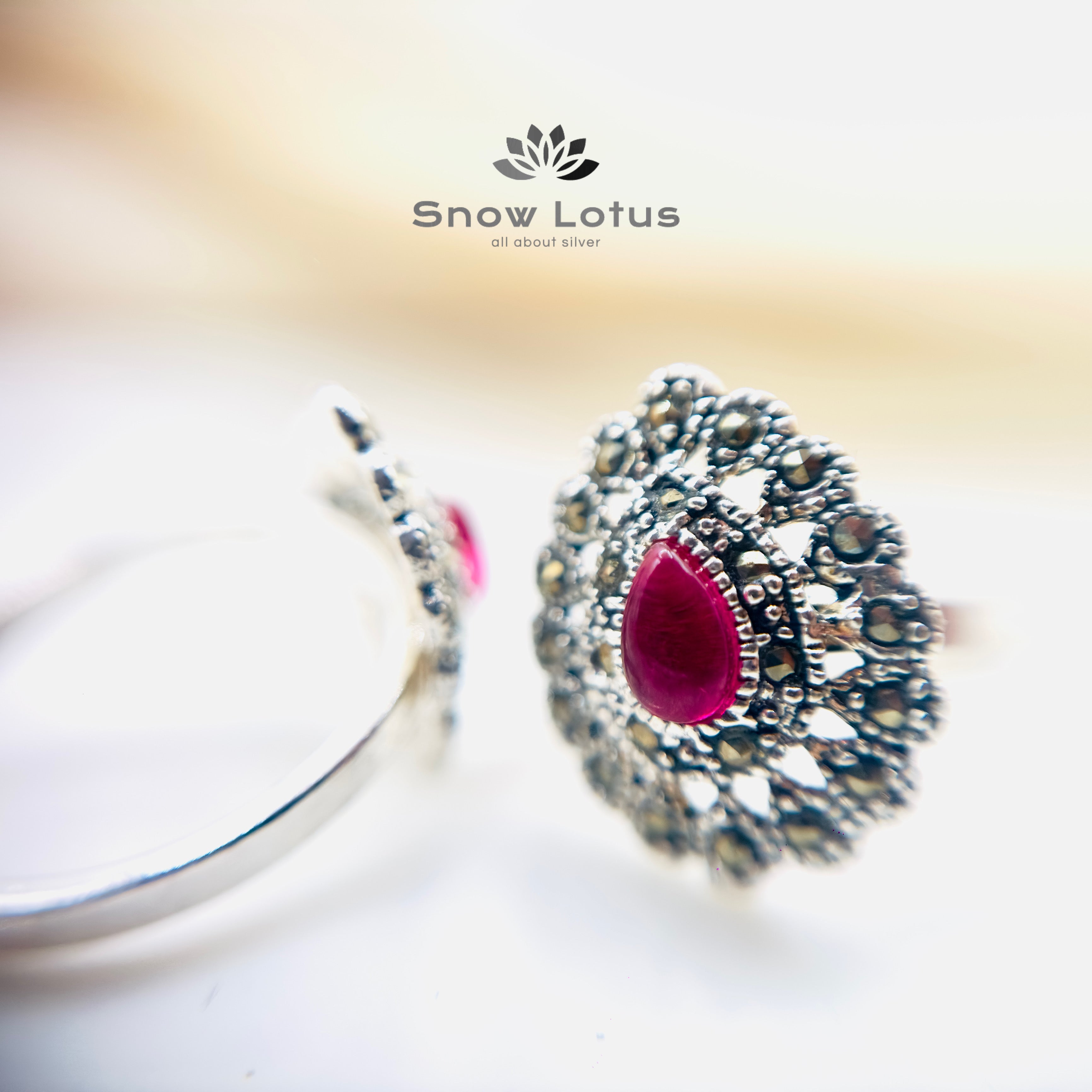 Pink Marcasite Toerings M1
