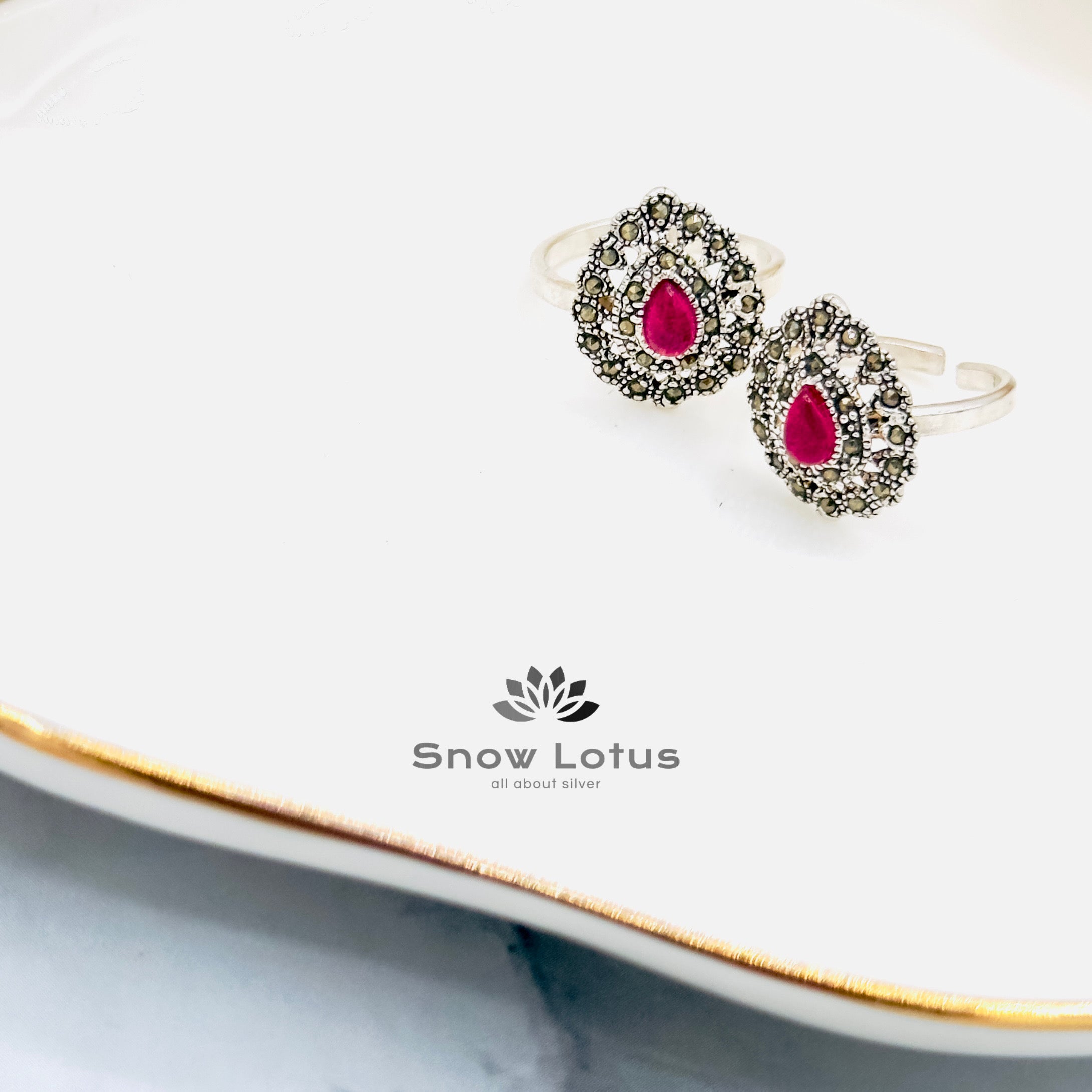Pink Marcasite Toerings M1