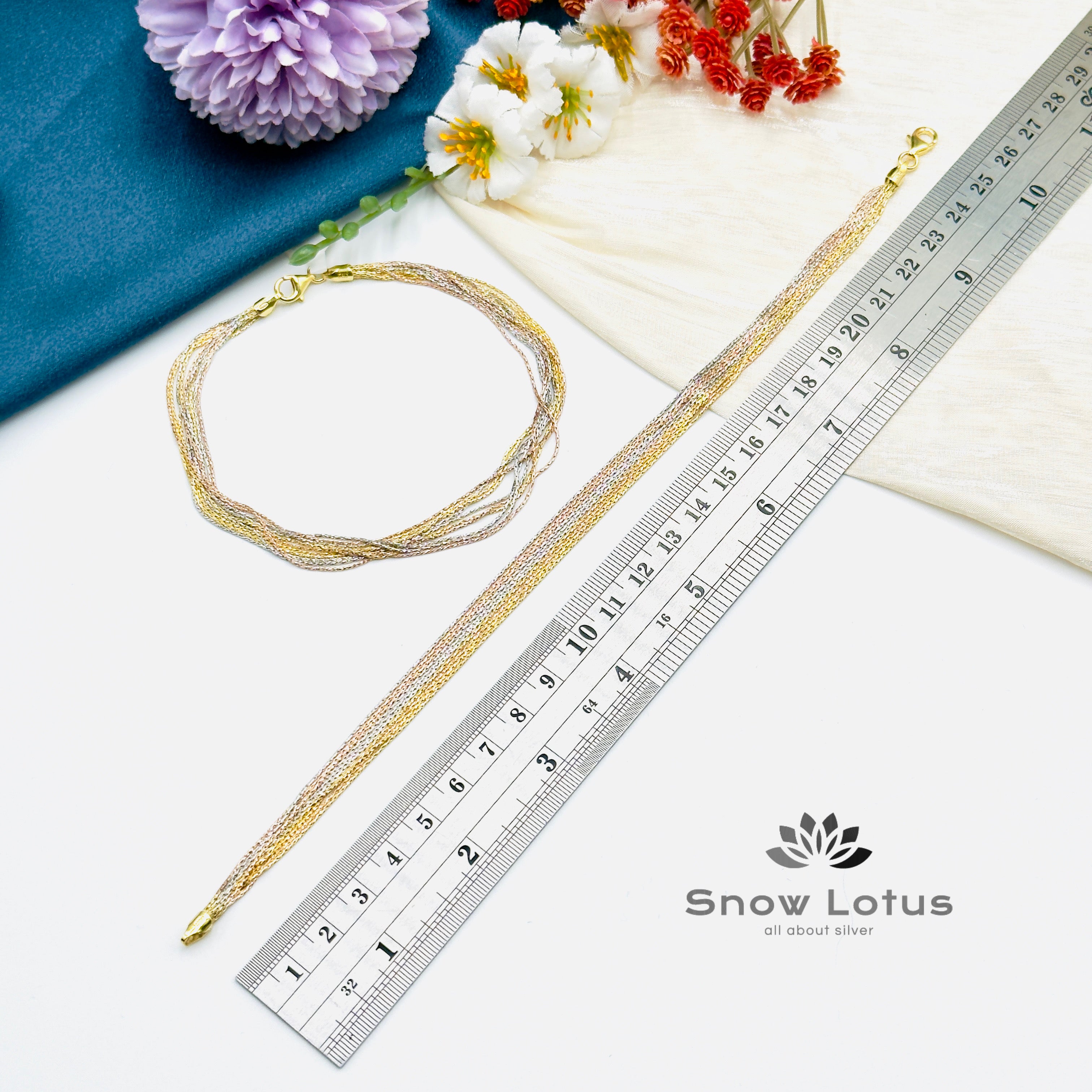 Multi Chain TrioColor Anklets