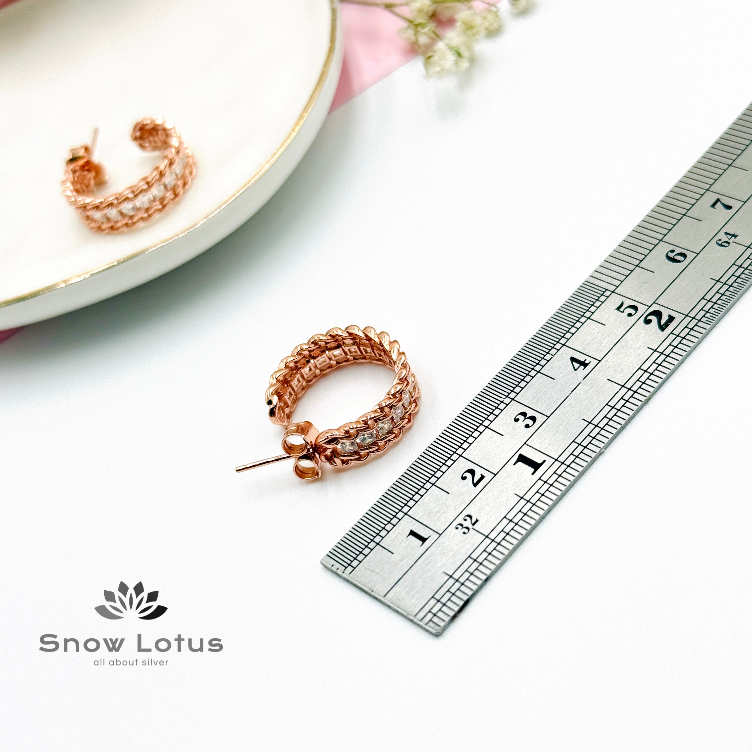 Sparkling Rose Gold Earrings