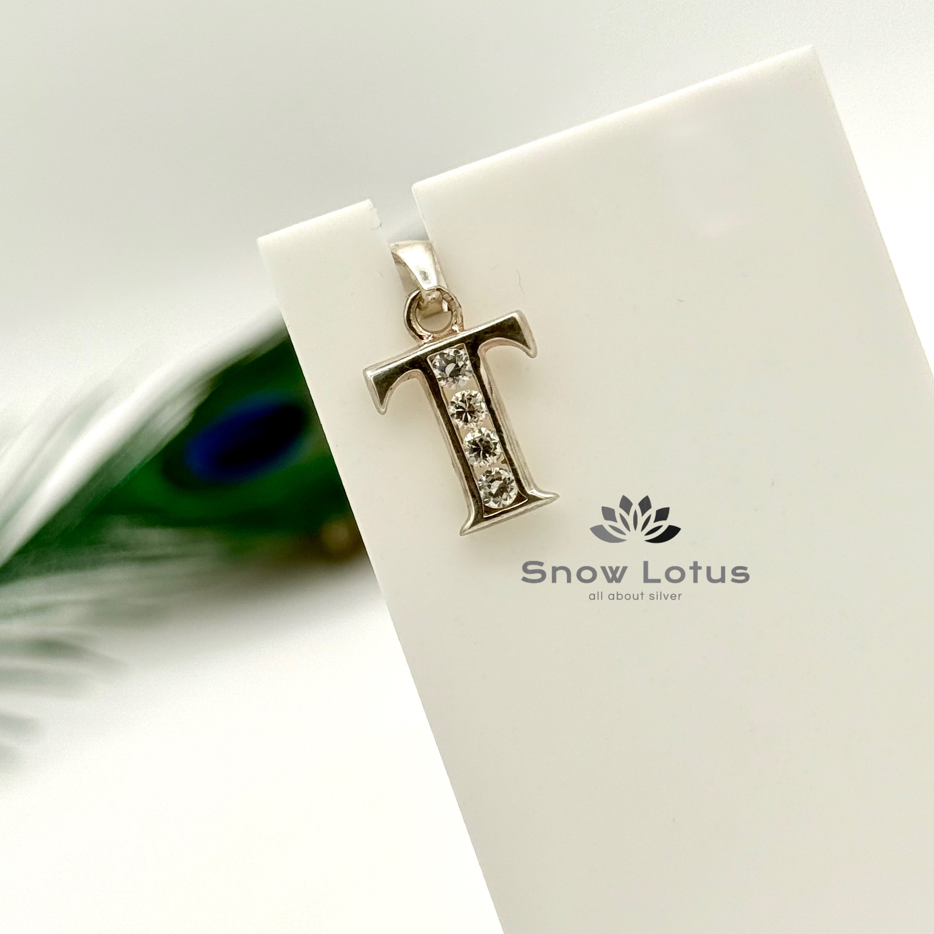 T Alphabet CZ Pendant Mini