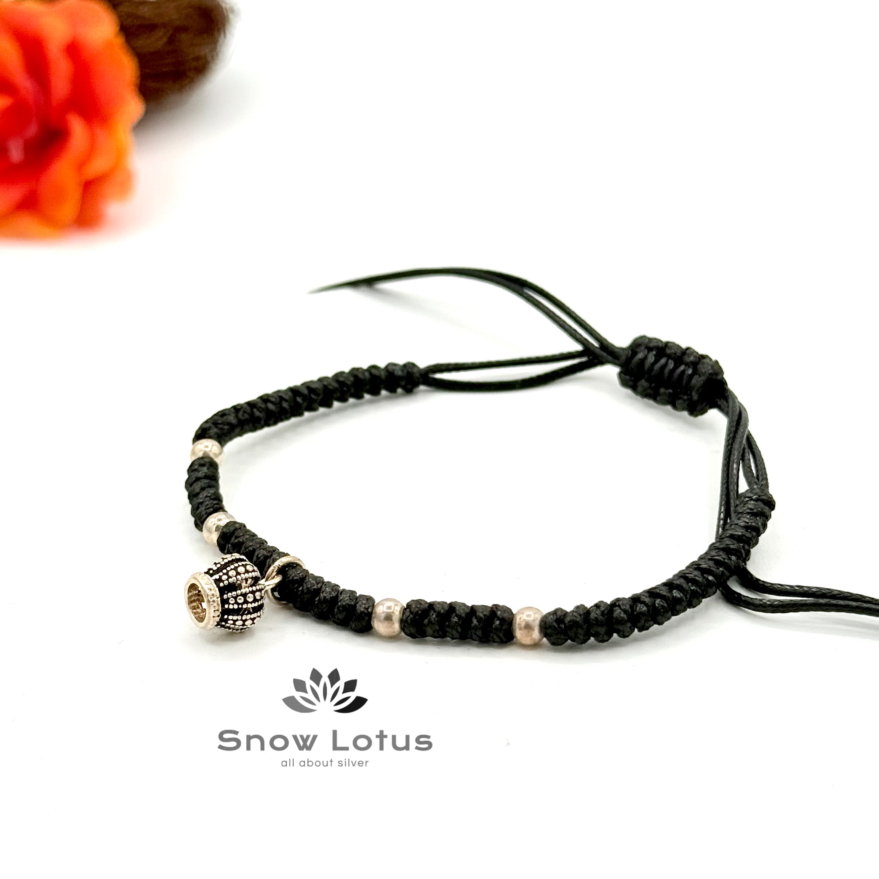 Black thread Payal with Crown Charm