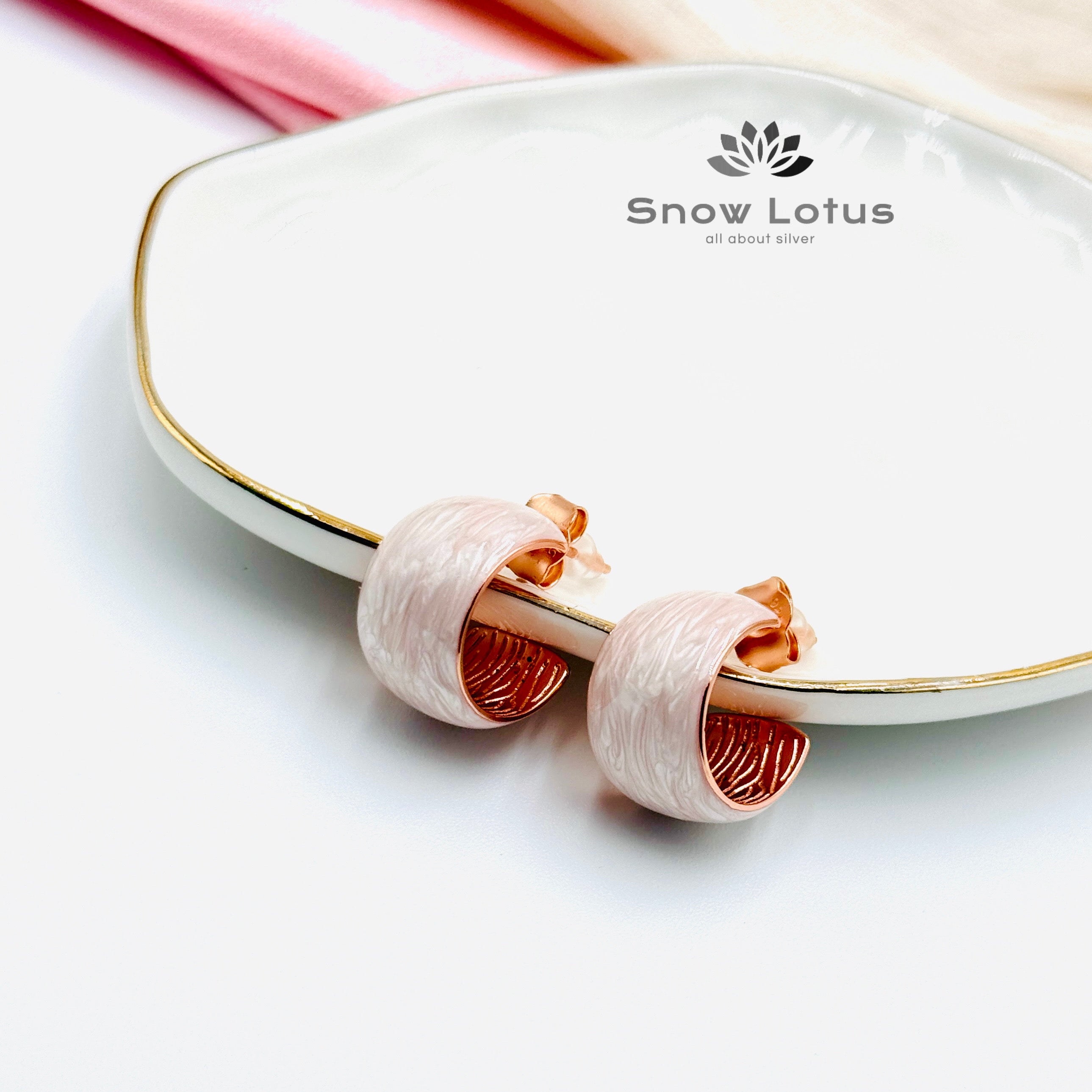 Pinkish Enamel Earrings