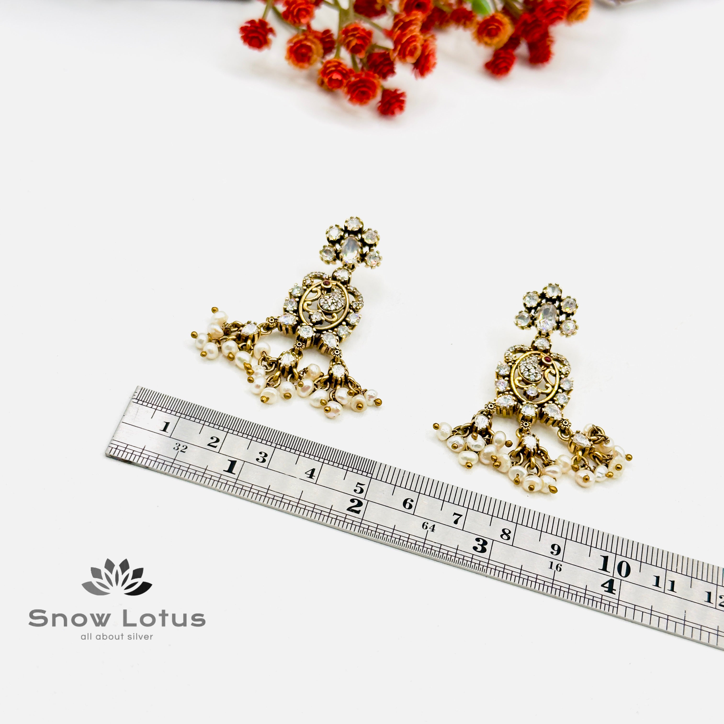 Peacock Moissanite Earrings