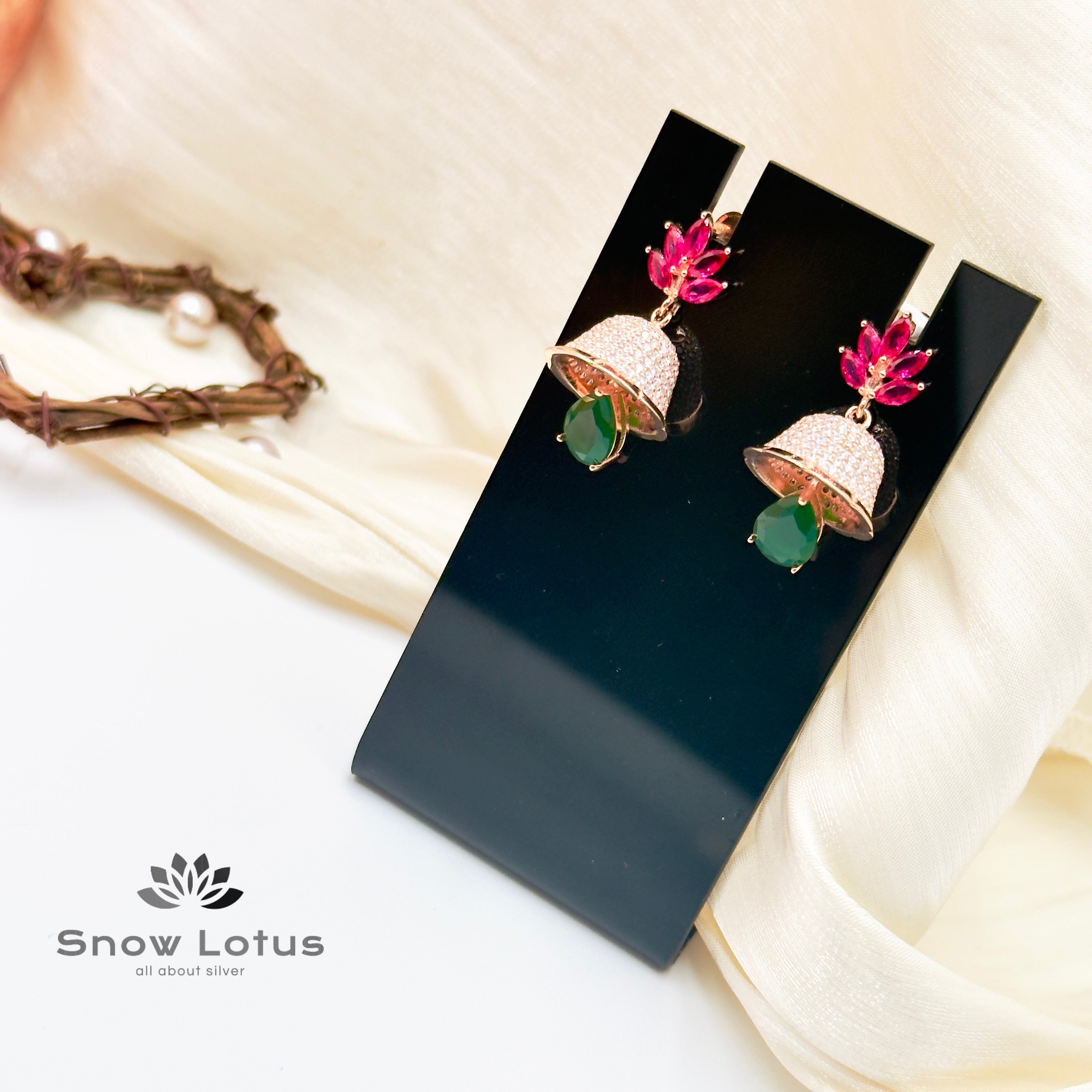 Festive Floral Drop Jhumka