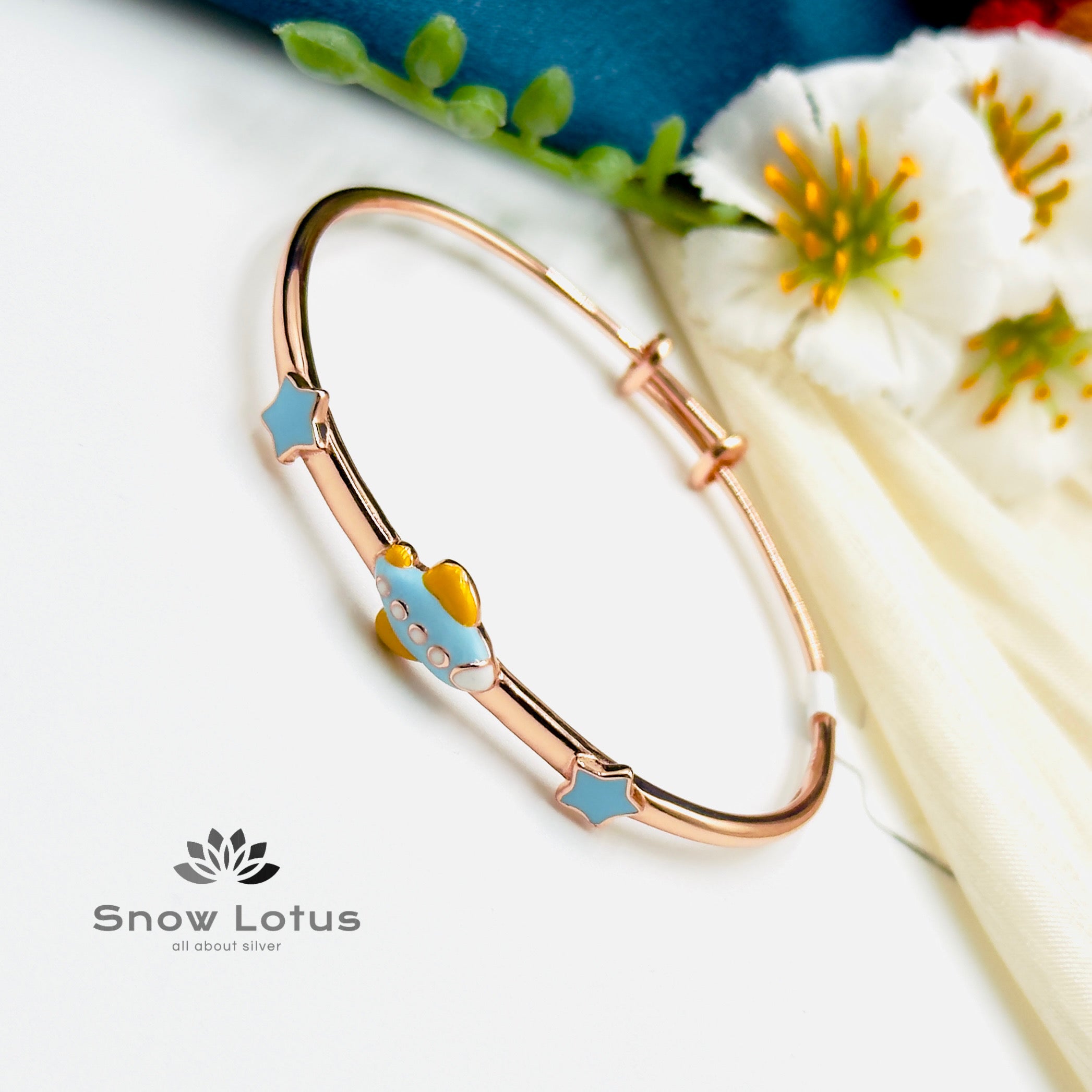 Aeroplane Rose Gold Single Kada