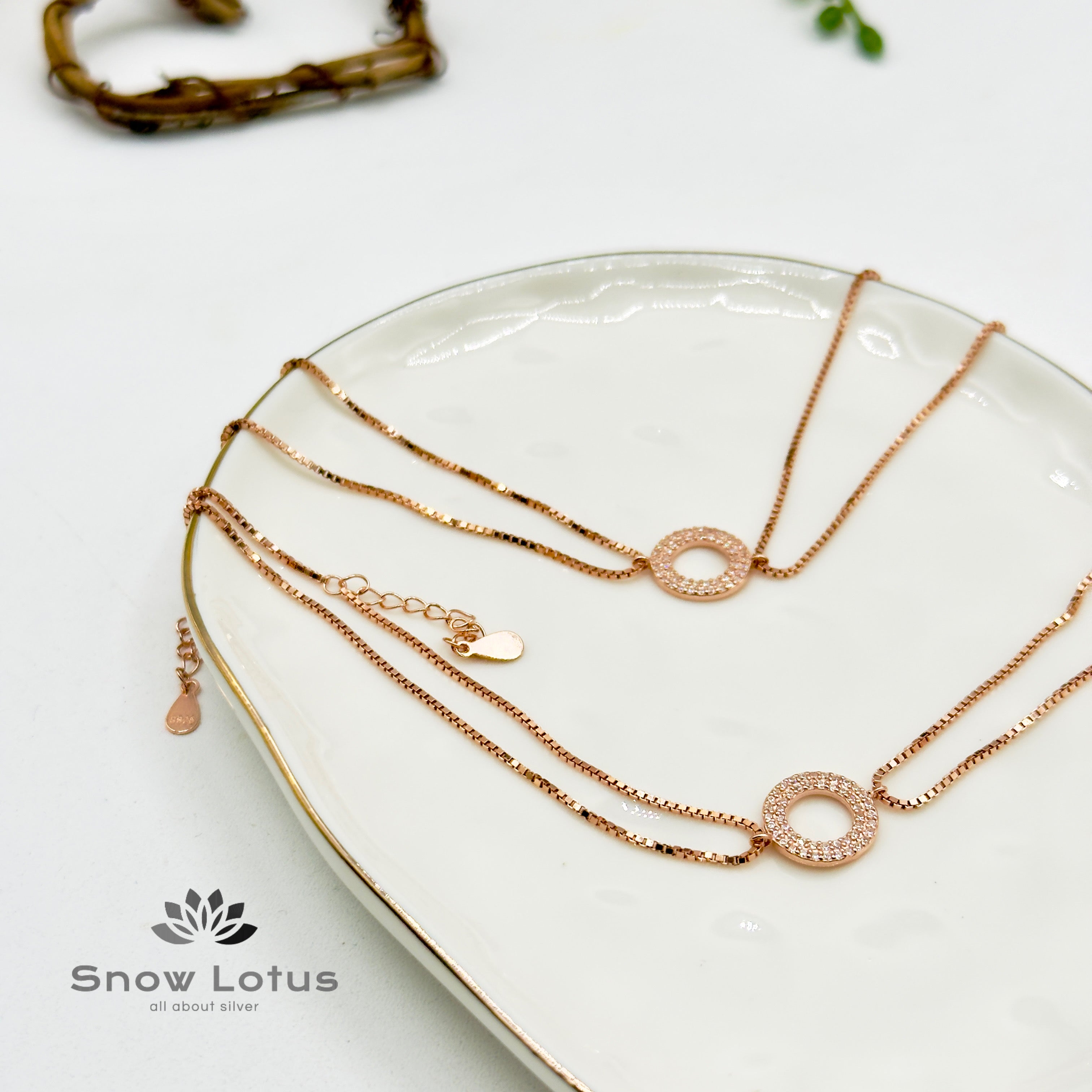 Double Chain Coin Rosegold Anklets