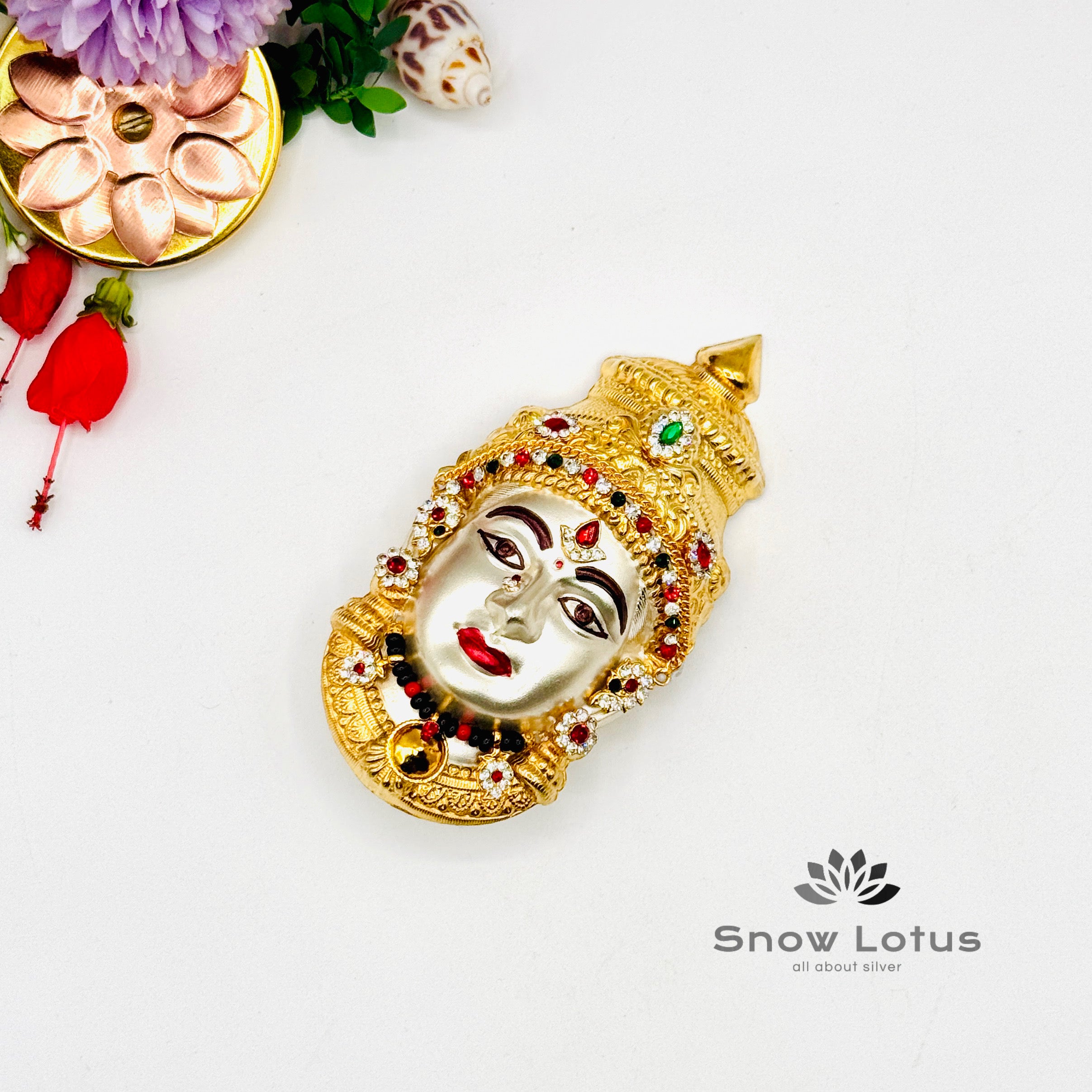 Ammavari face Matte finish gold Keeretam with Accesories
