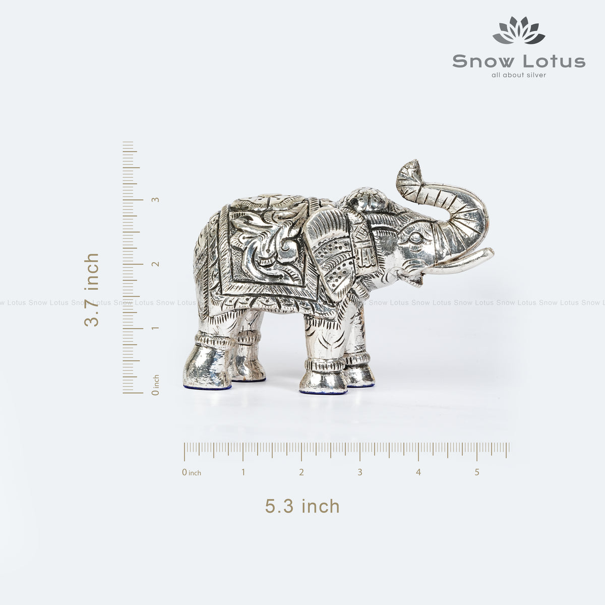 Teak Wood Foil Elephants Pair