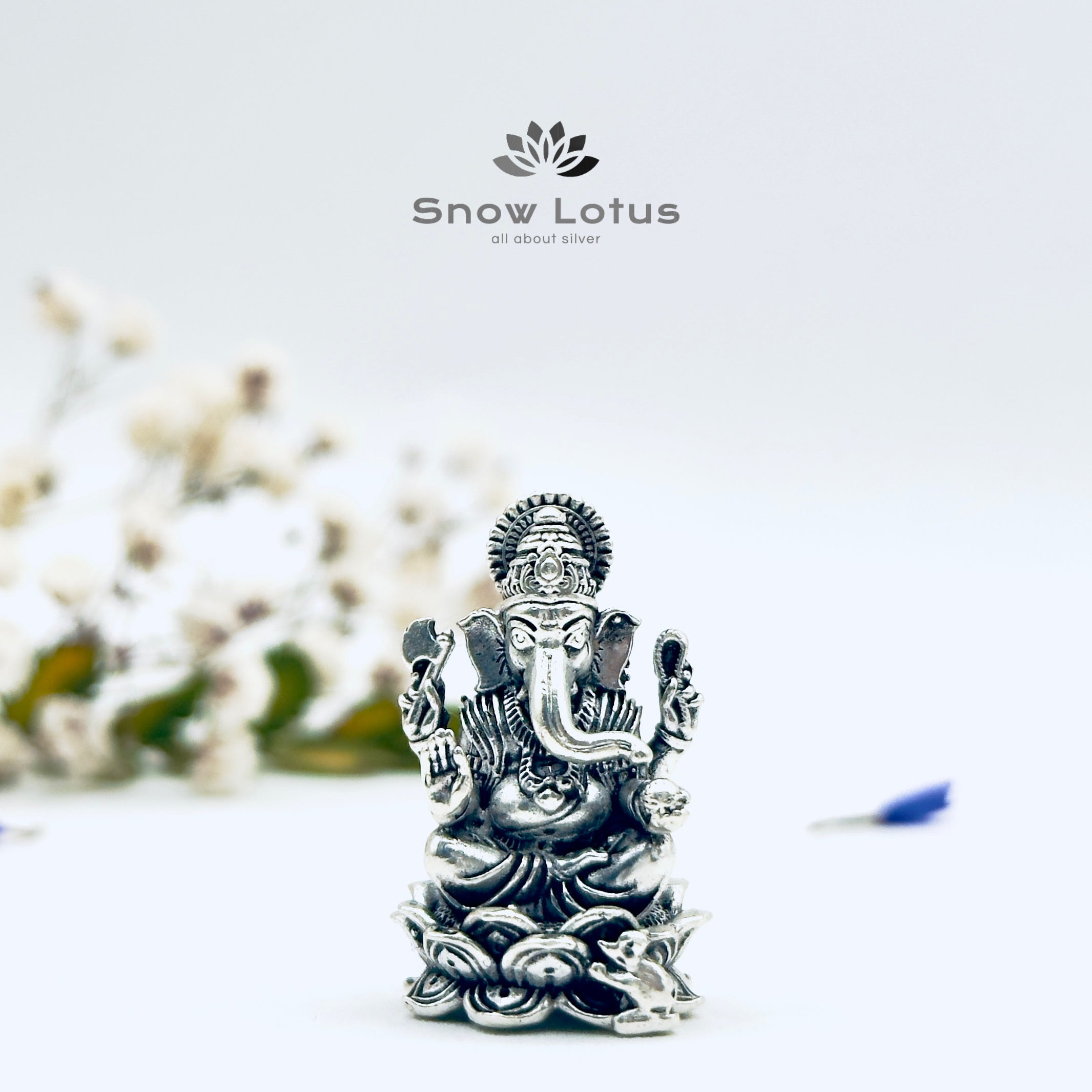 Antique Ganesh with lotus 3D