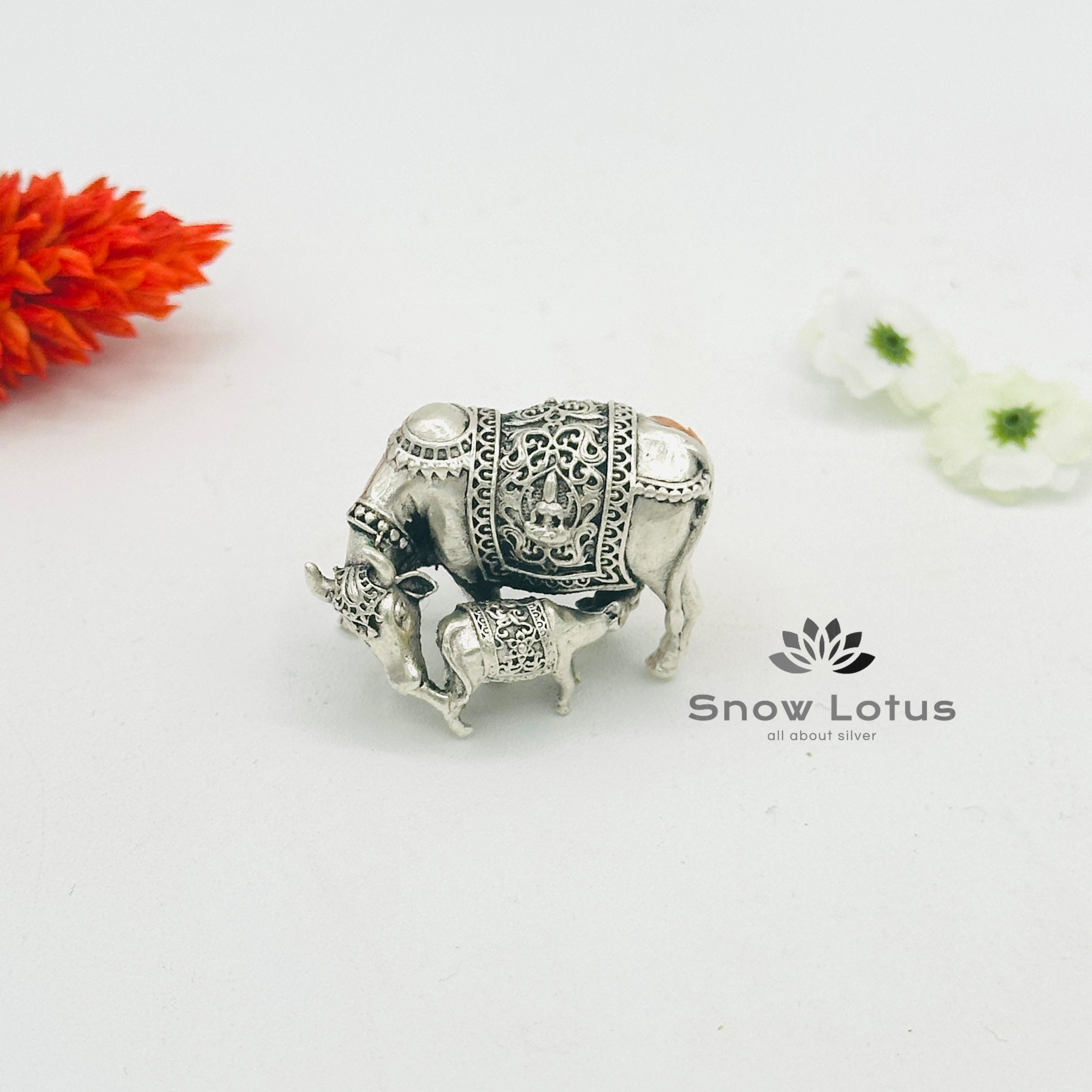 Cow and Calf with Lakshmi 3D Hallow M3