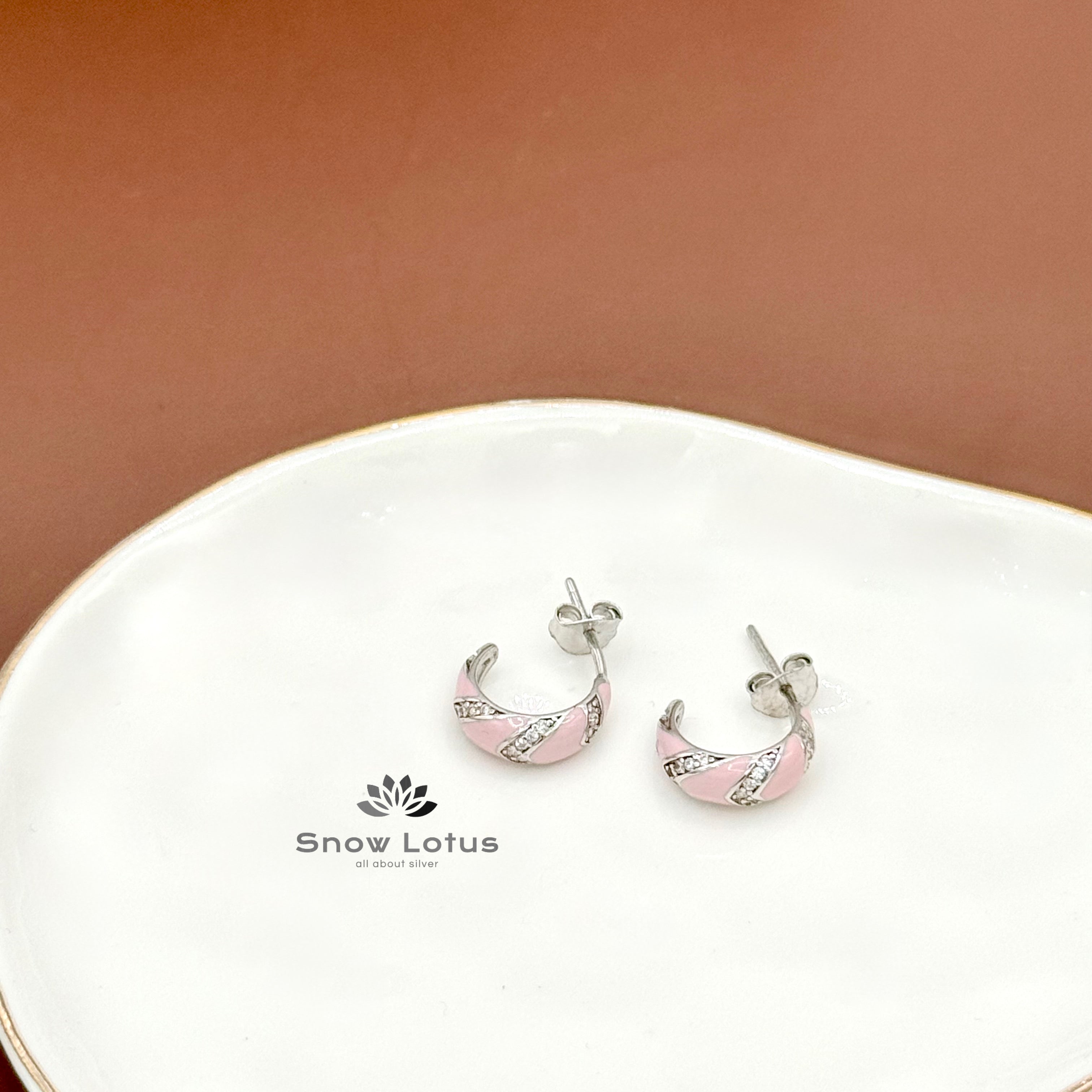 Elegant CZ Studs baby pink