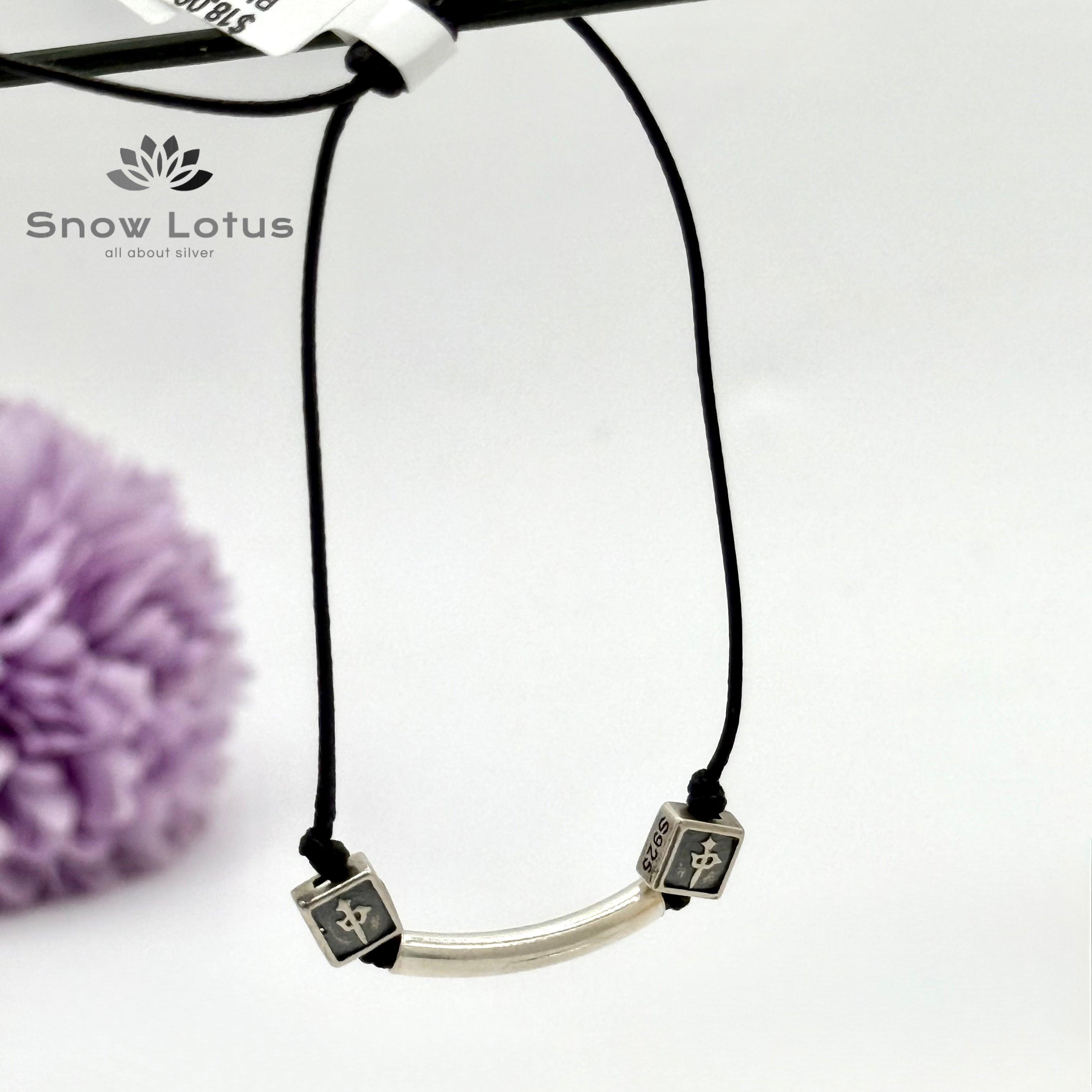 Black Thin Thread Anklet M10