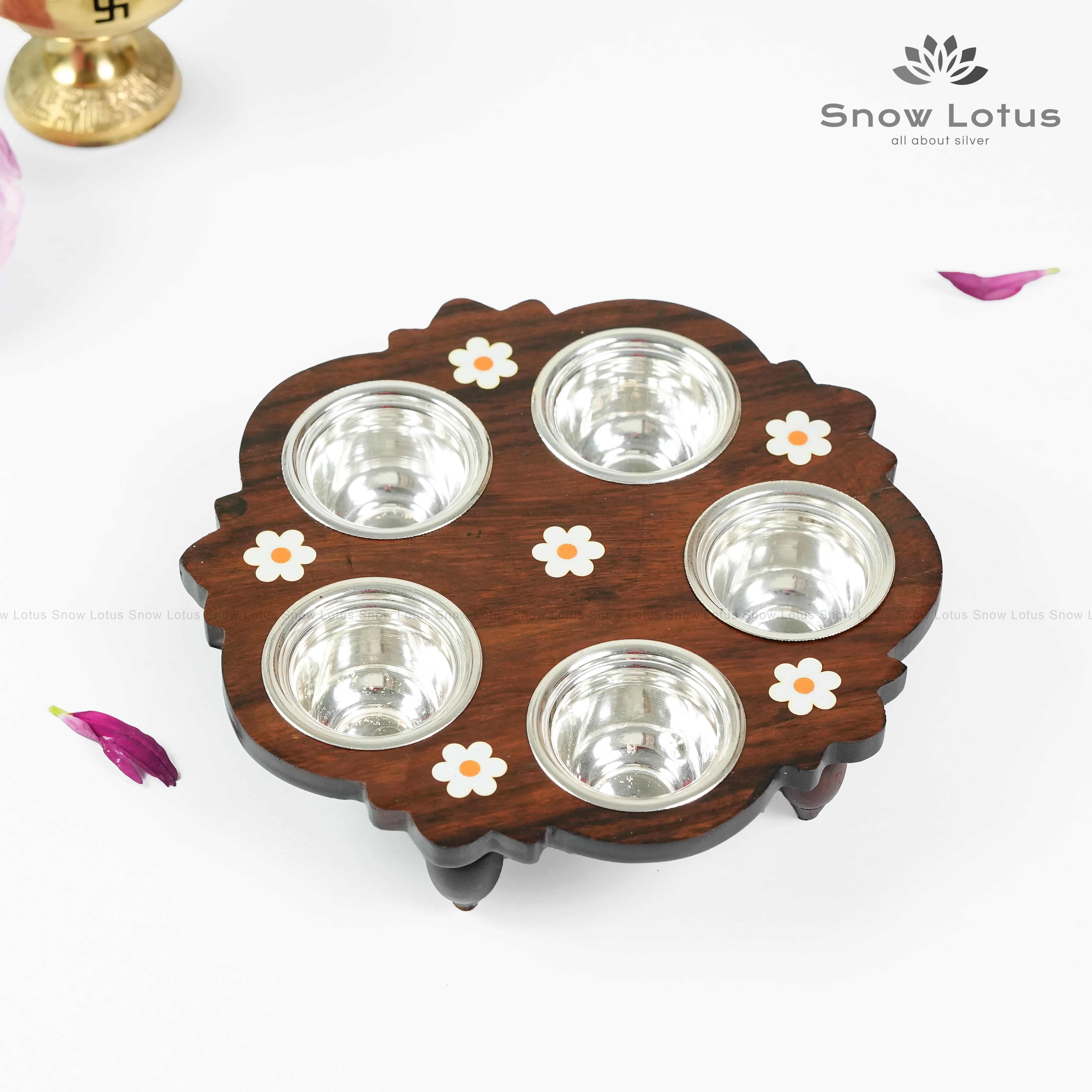 5 Cup Wooden Panchapali
