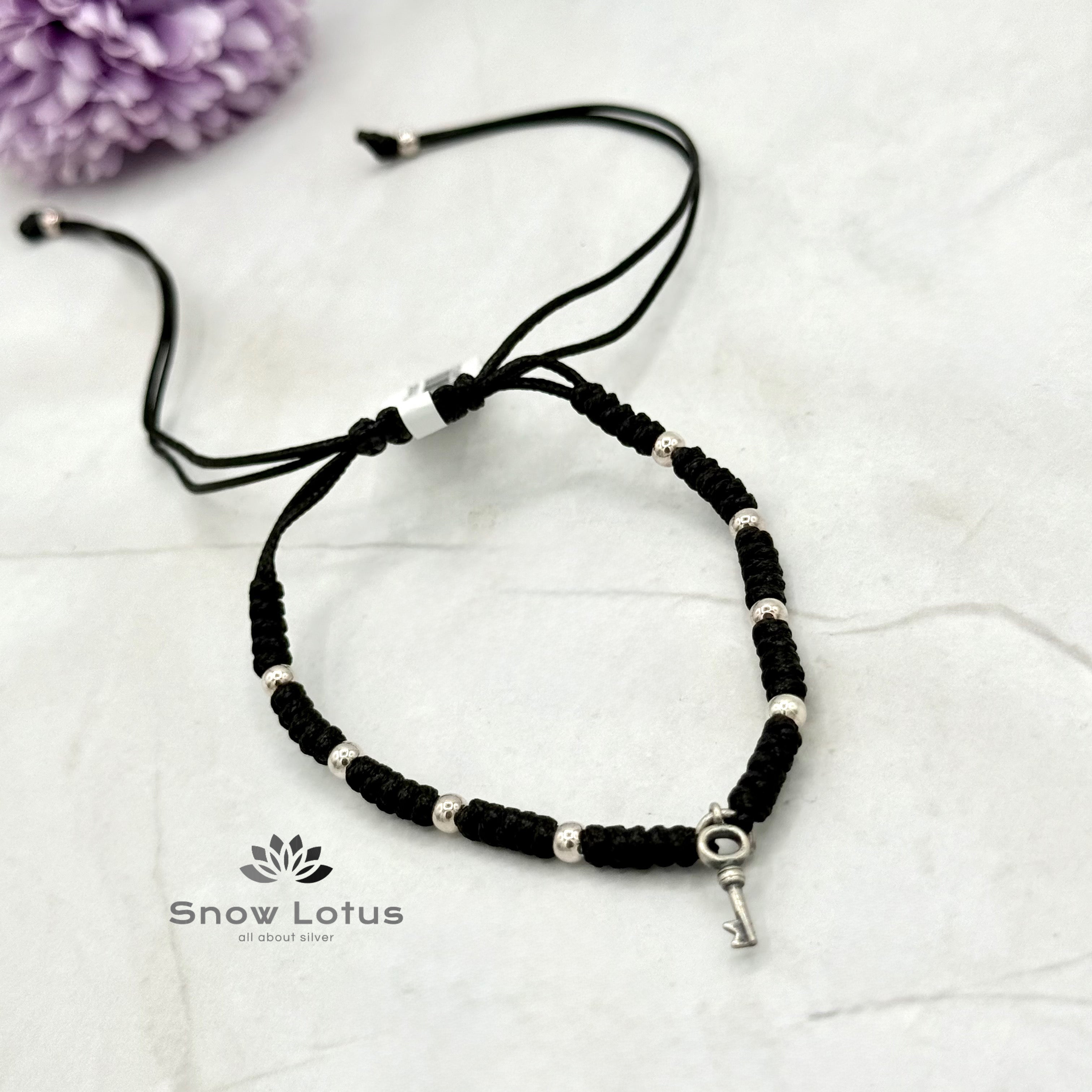Black Thick Thread Anklets M5
