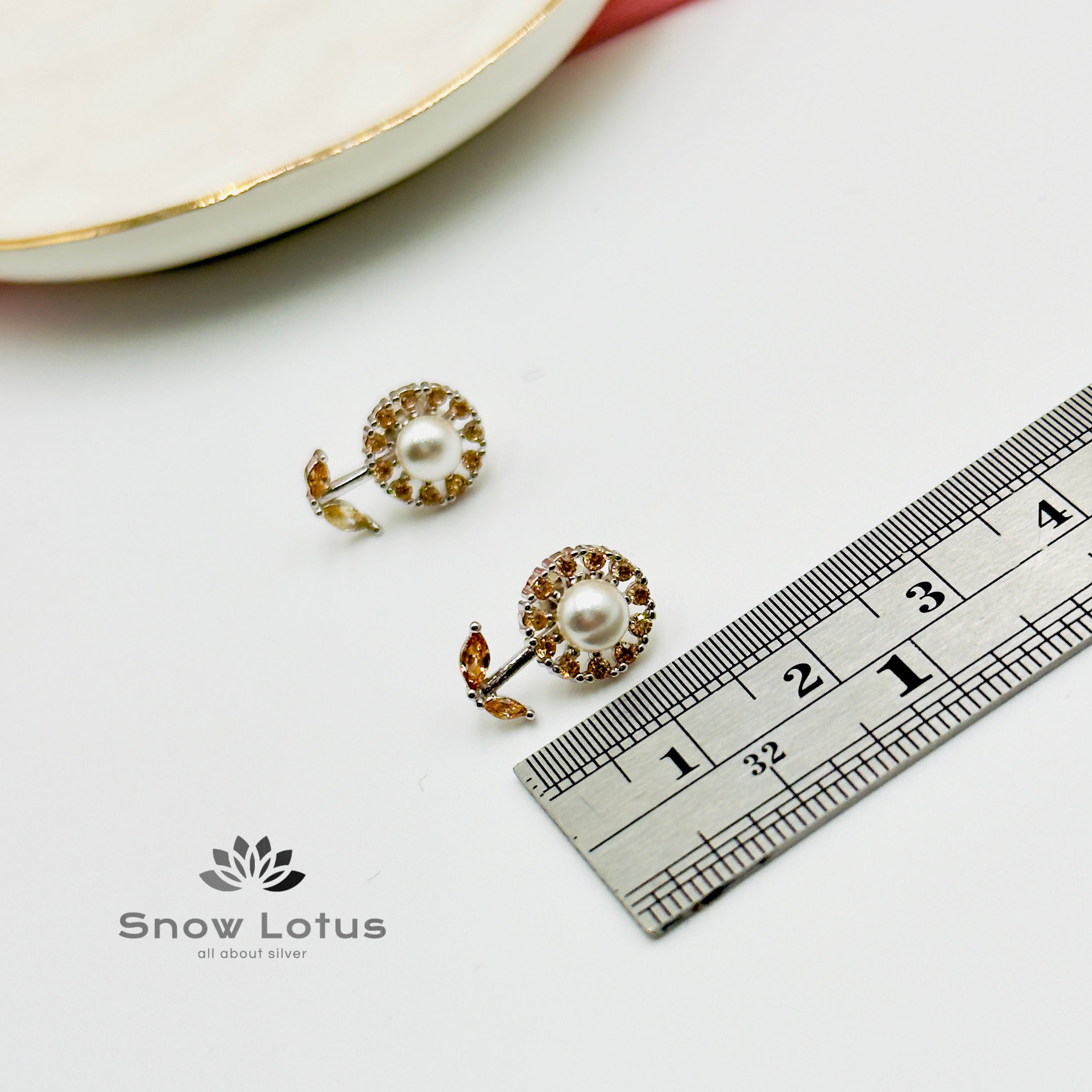 Pearl Cut Stone Earrings