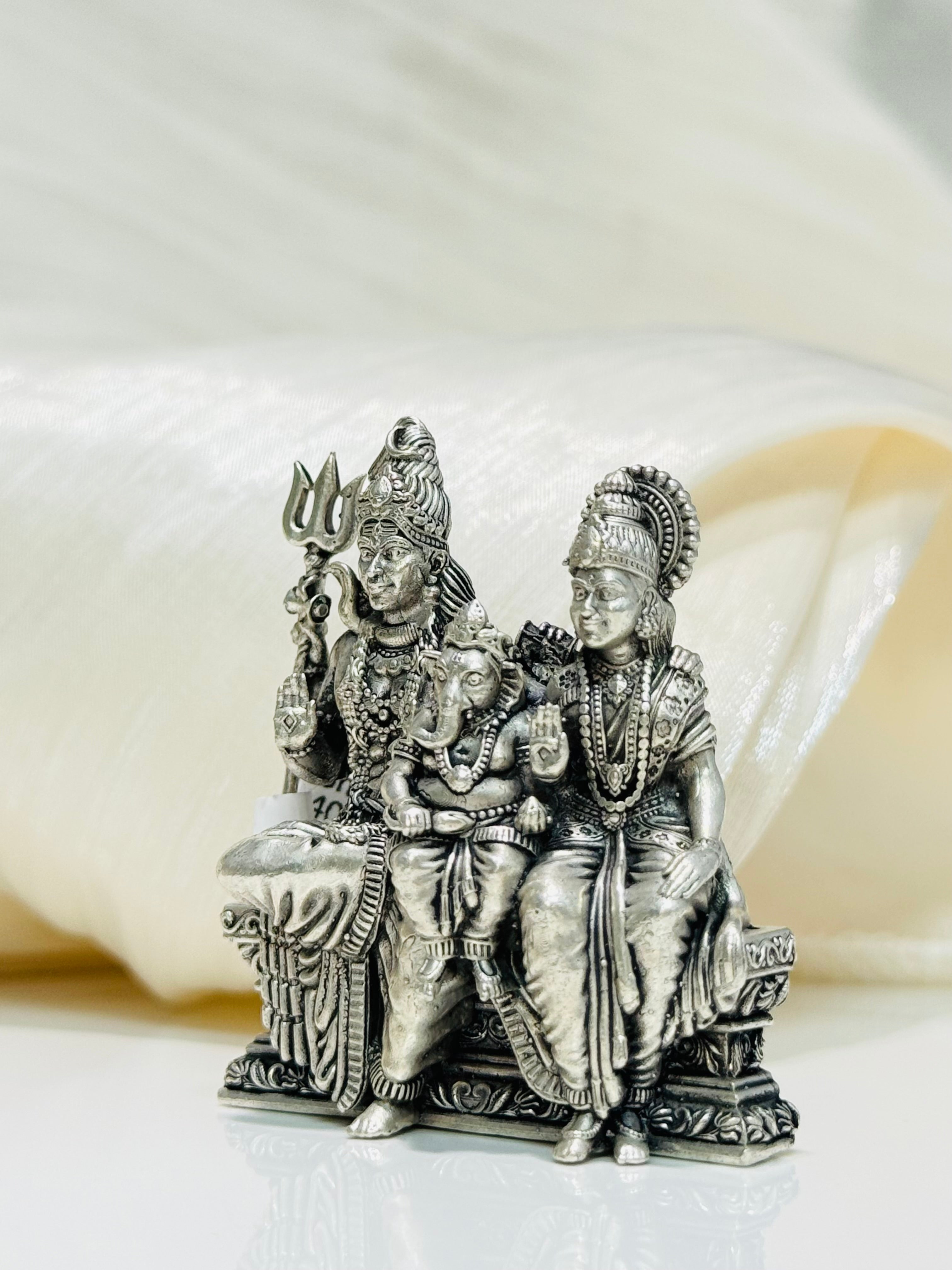 Shiva Parvathi with Ganesh Antique 2D