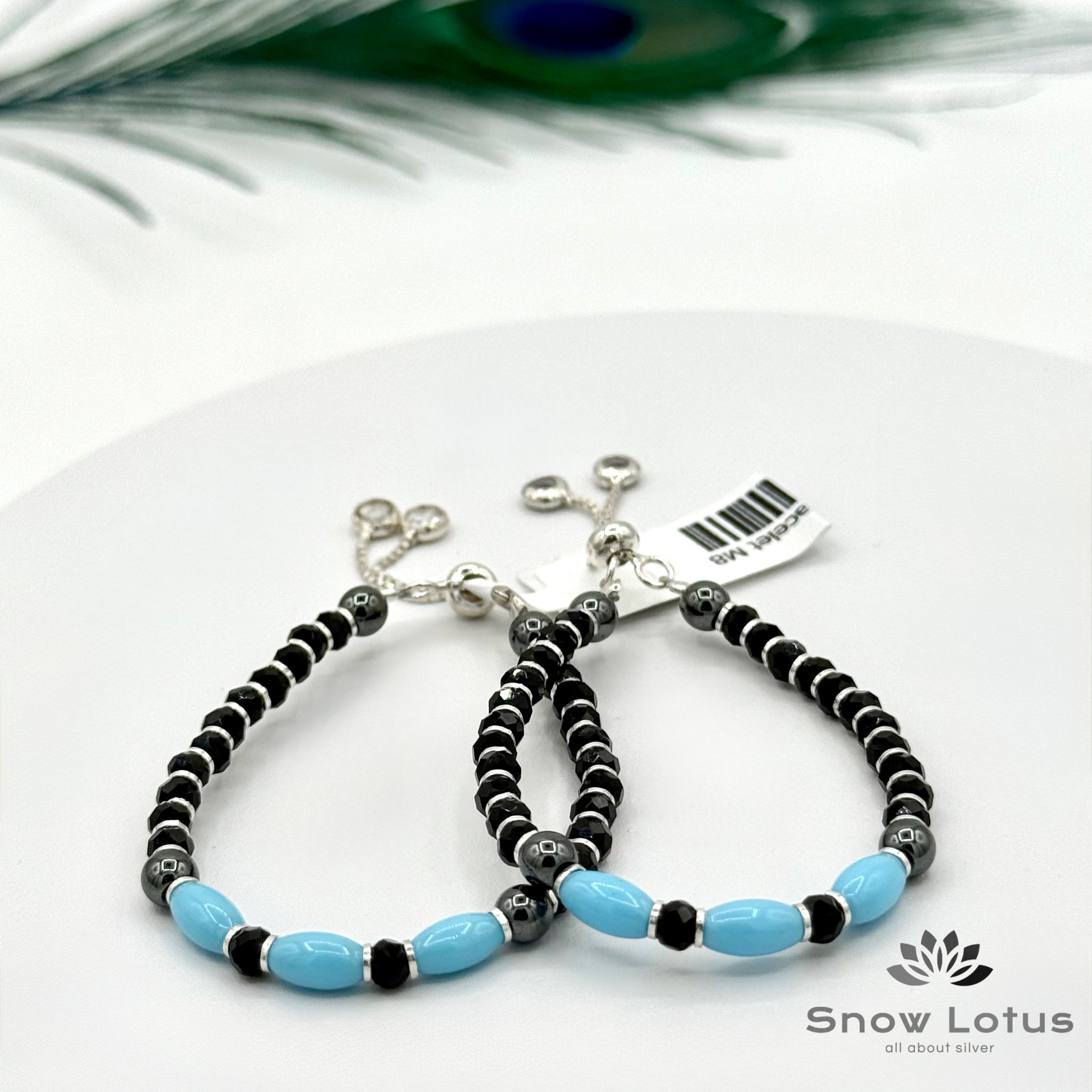 Black Bead Payal/Bracelet M8