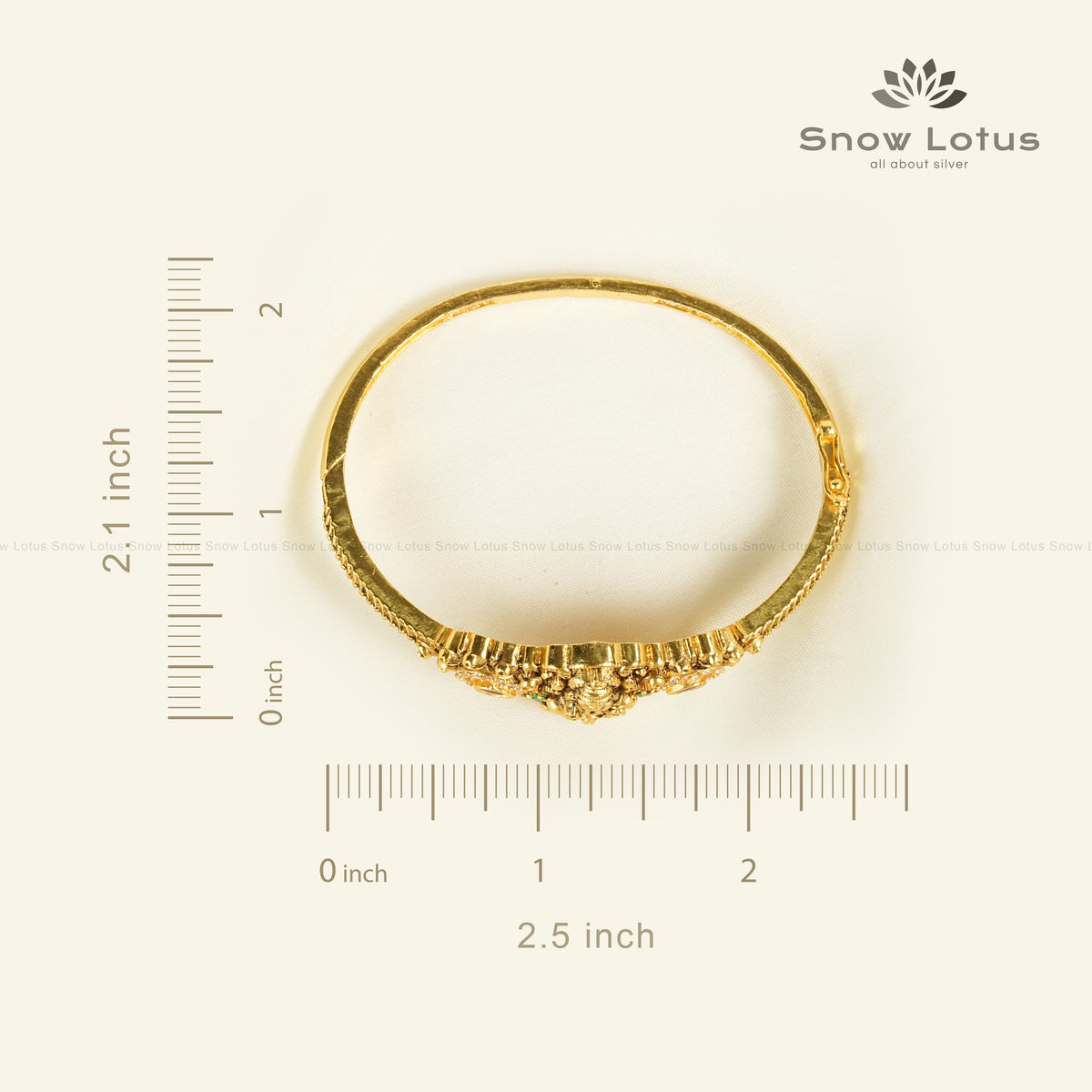 Ruby Glow Antique Oval Kada Bracelet