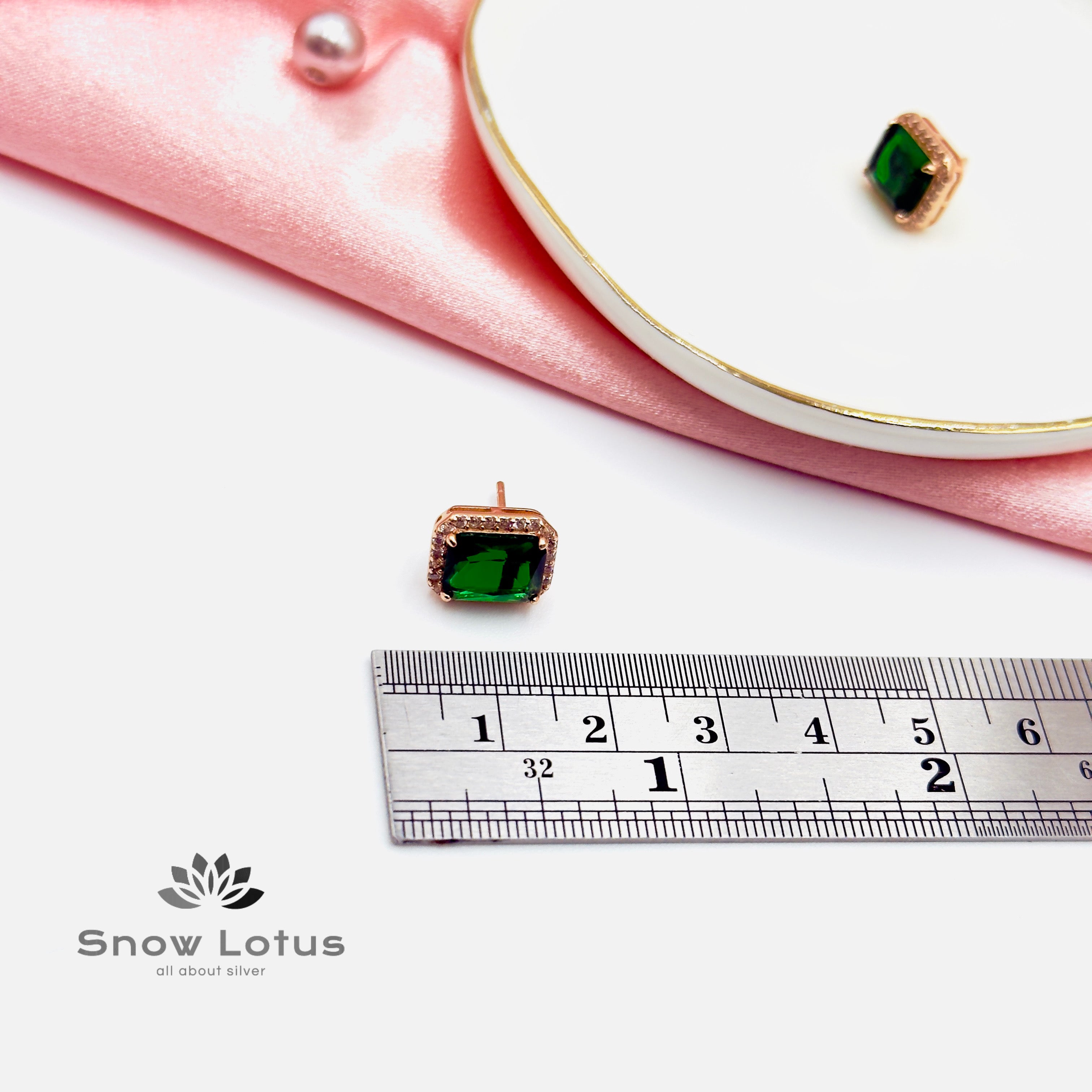 Rectangular Emerald Earrings