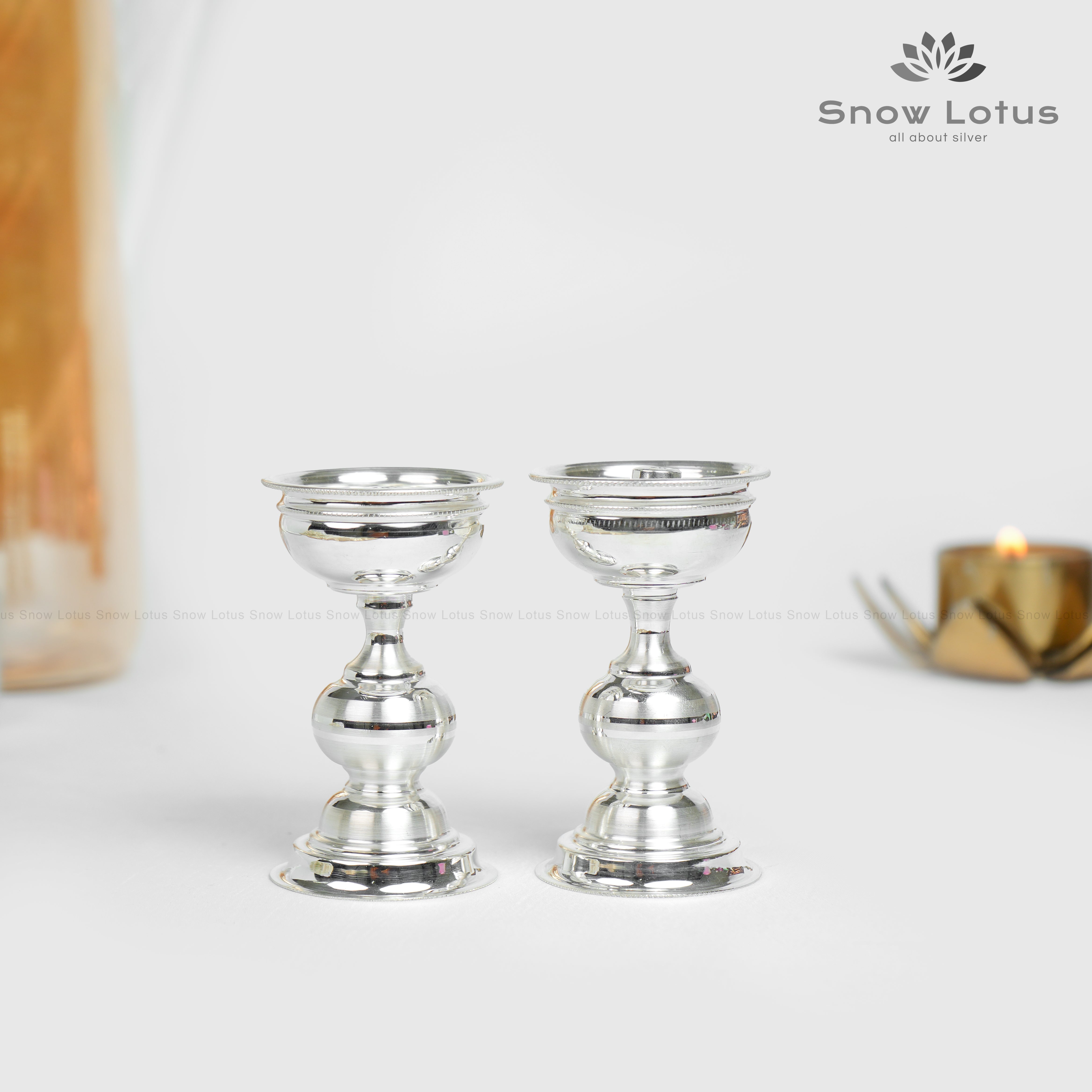 Dull Polish Top Knot Akhanda Diyas Pair