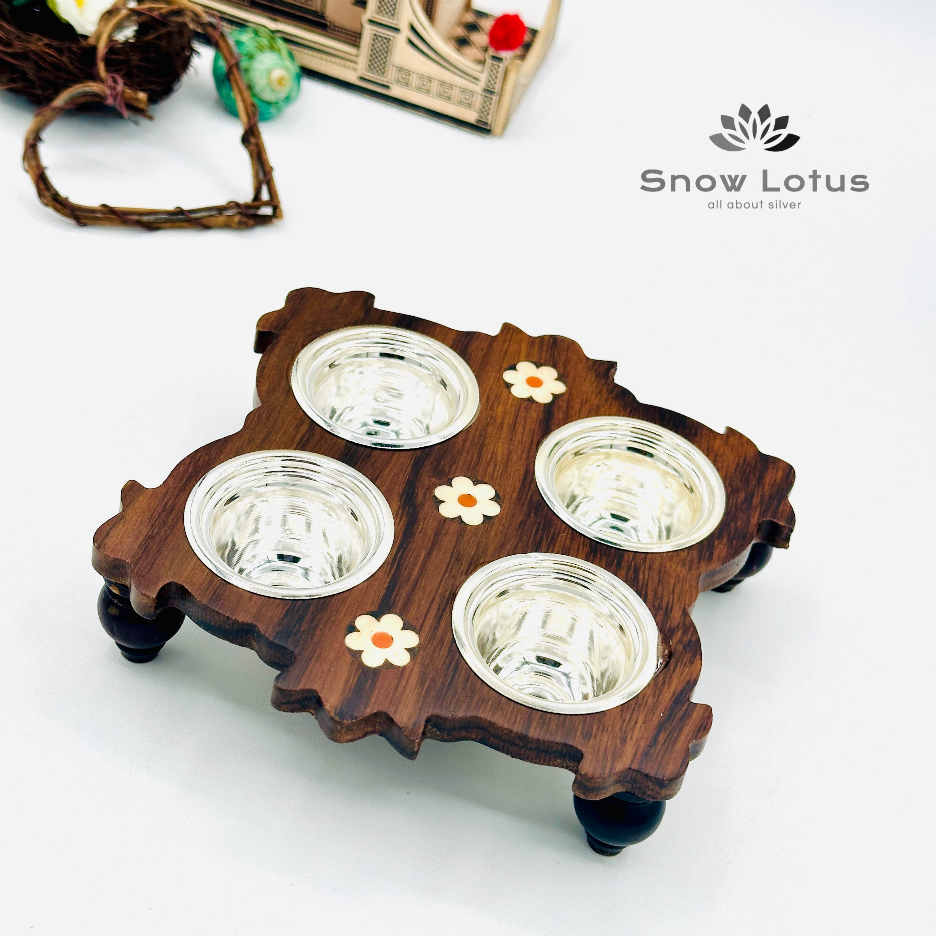 4 Cup Wooden Panchapali