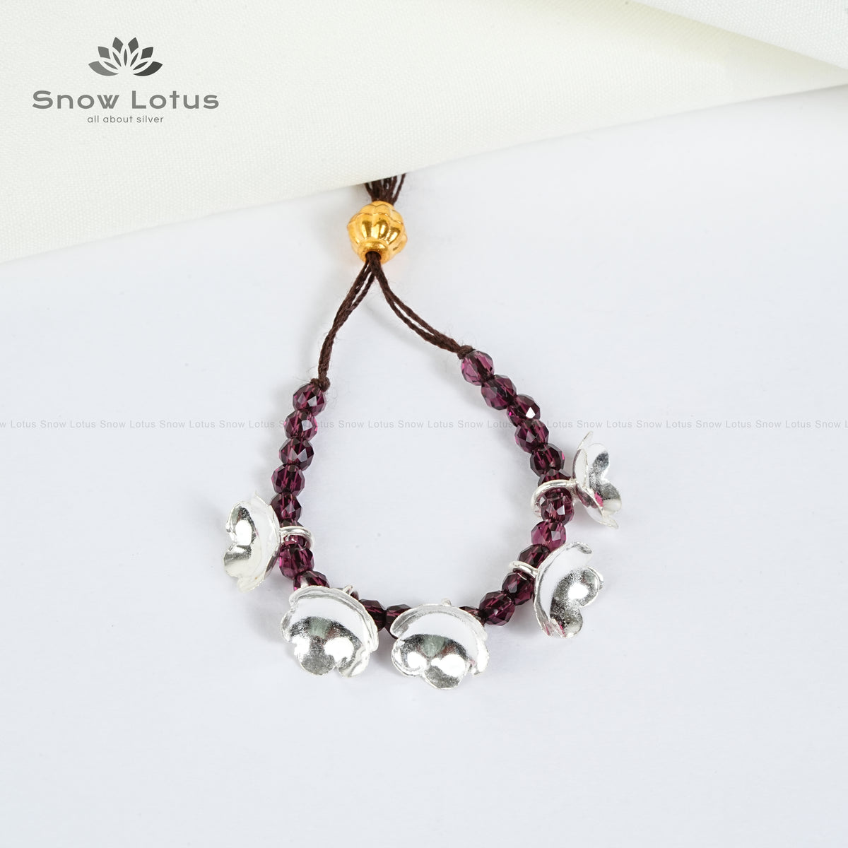Silver Flowers Mini Haarams Brown