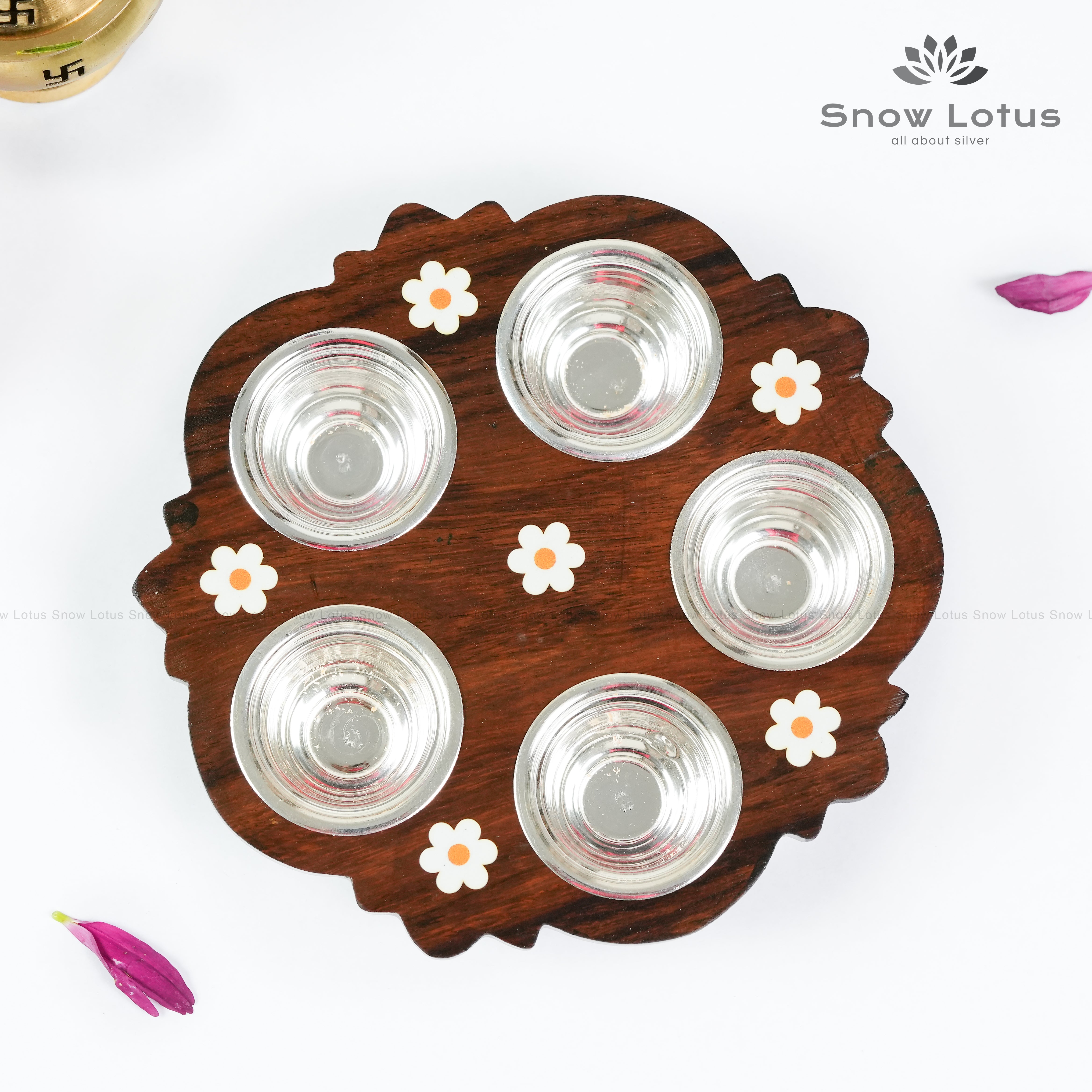 5 Cup Wooden Panchapali