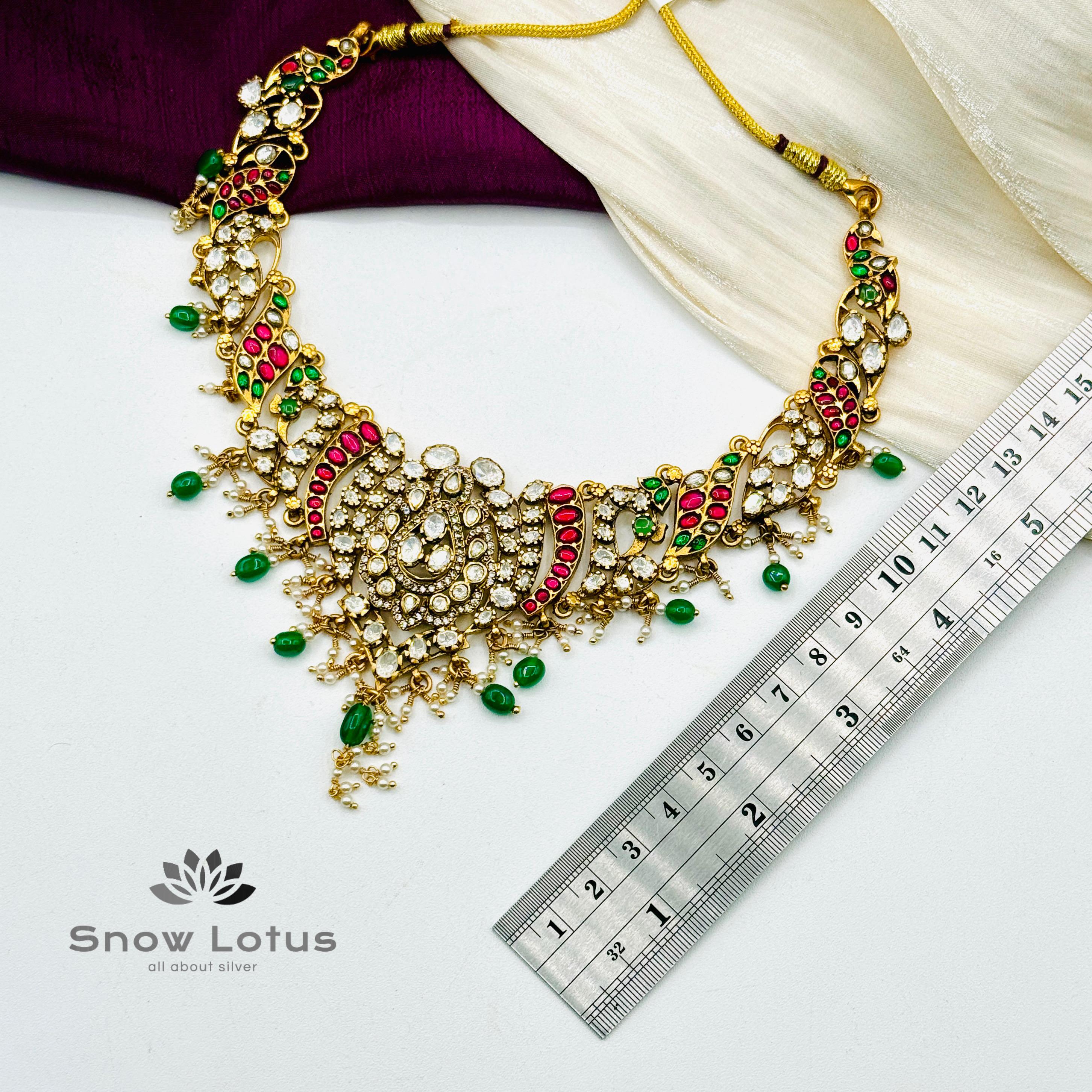 Elegant Moissanite & Kundan Neckpiece