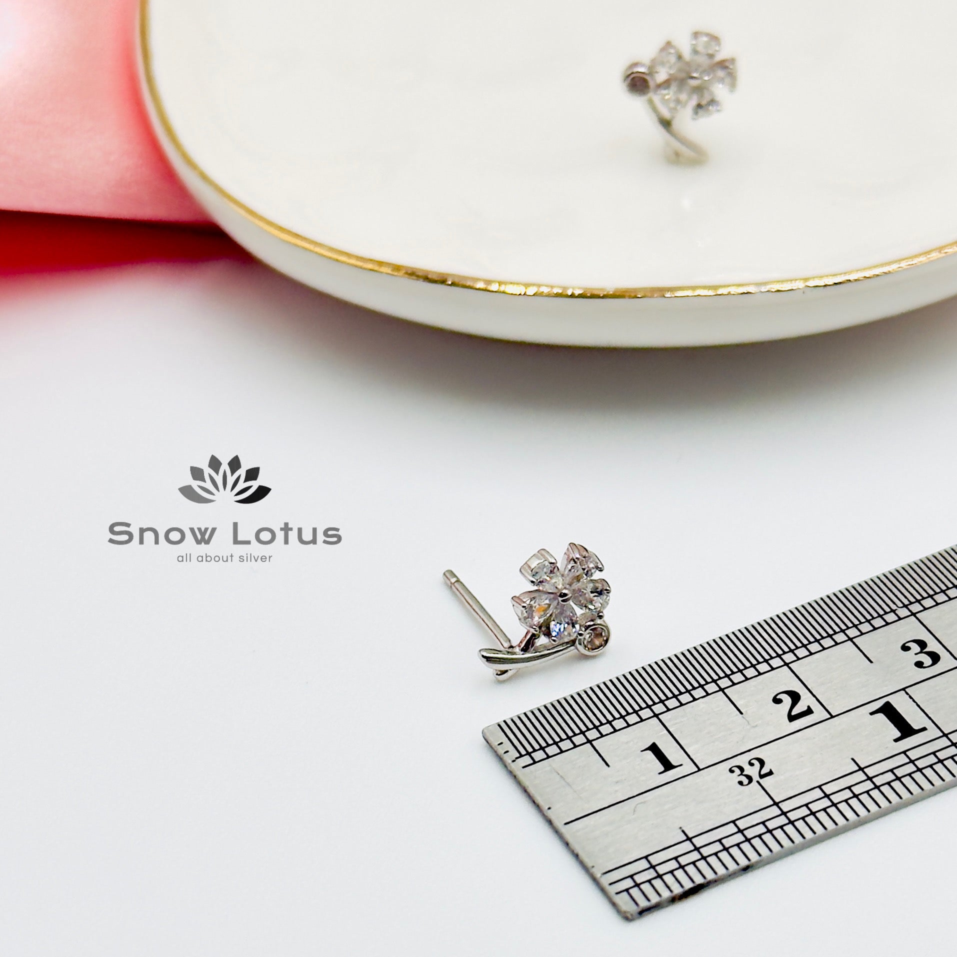 White Flower Earrings