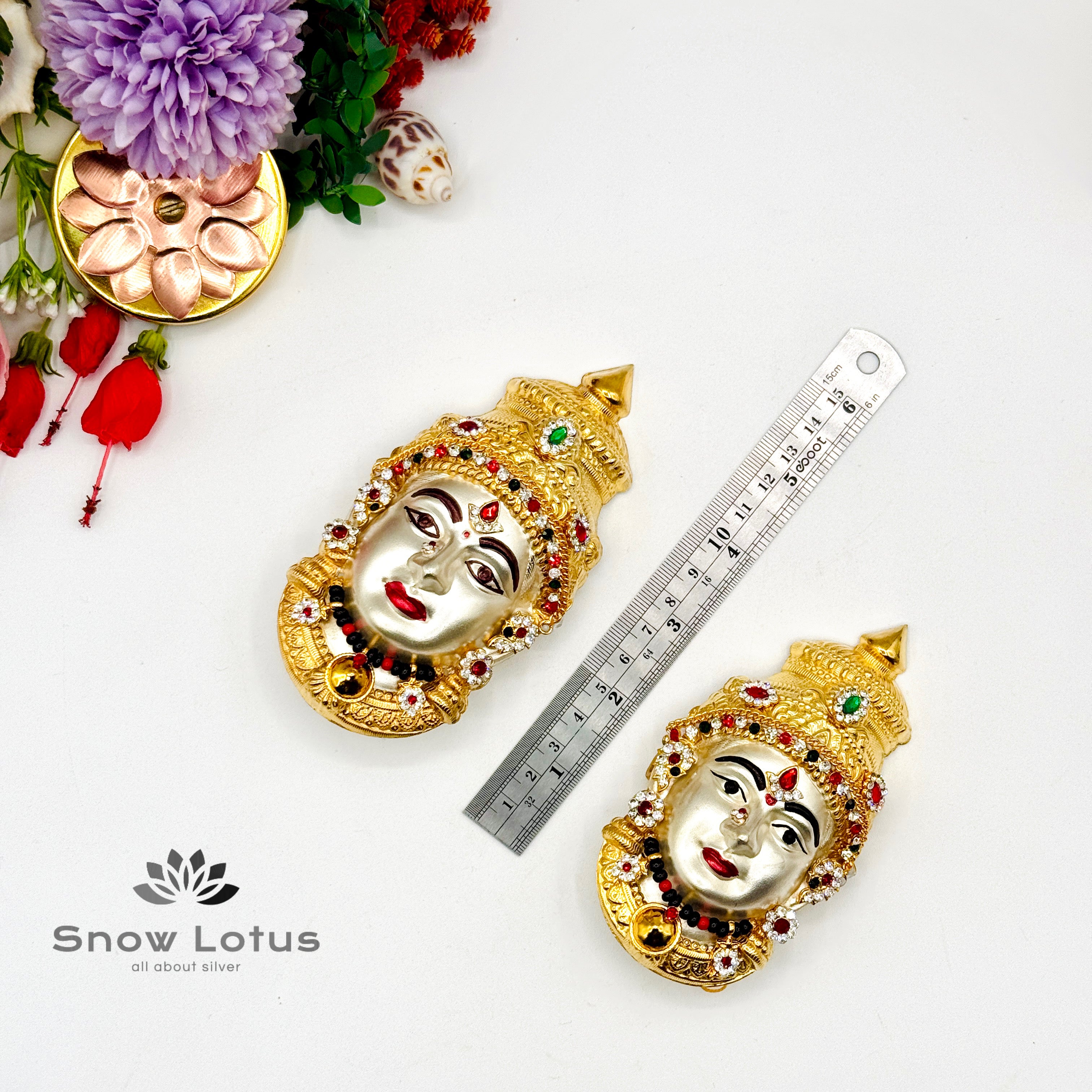 Ammavari face Matte finish gold Keeretam with Accesories