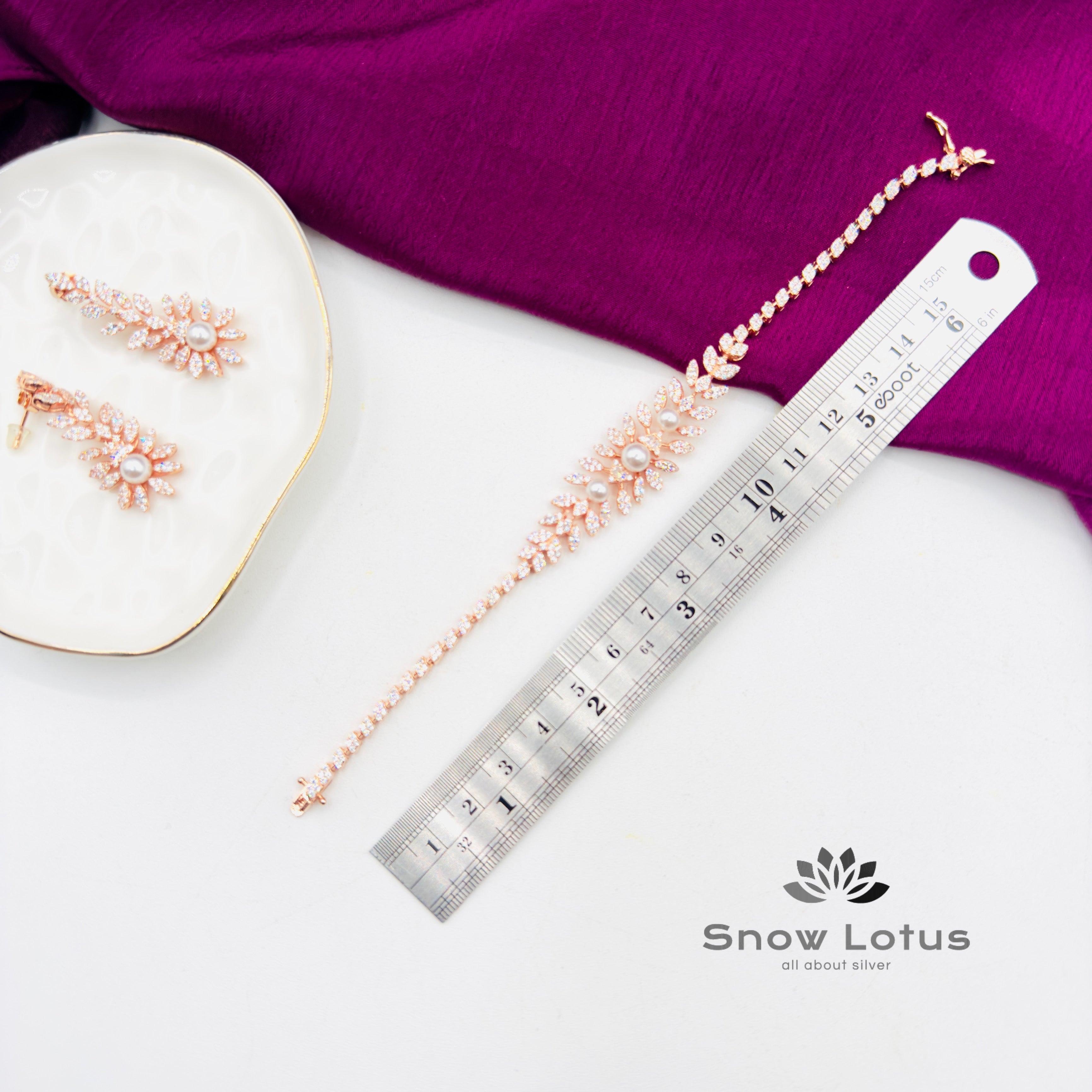 Celestial Petals Rose Gold Neckpiece Set