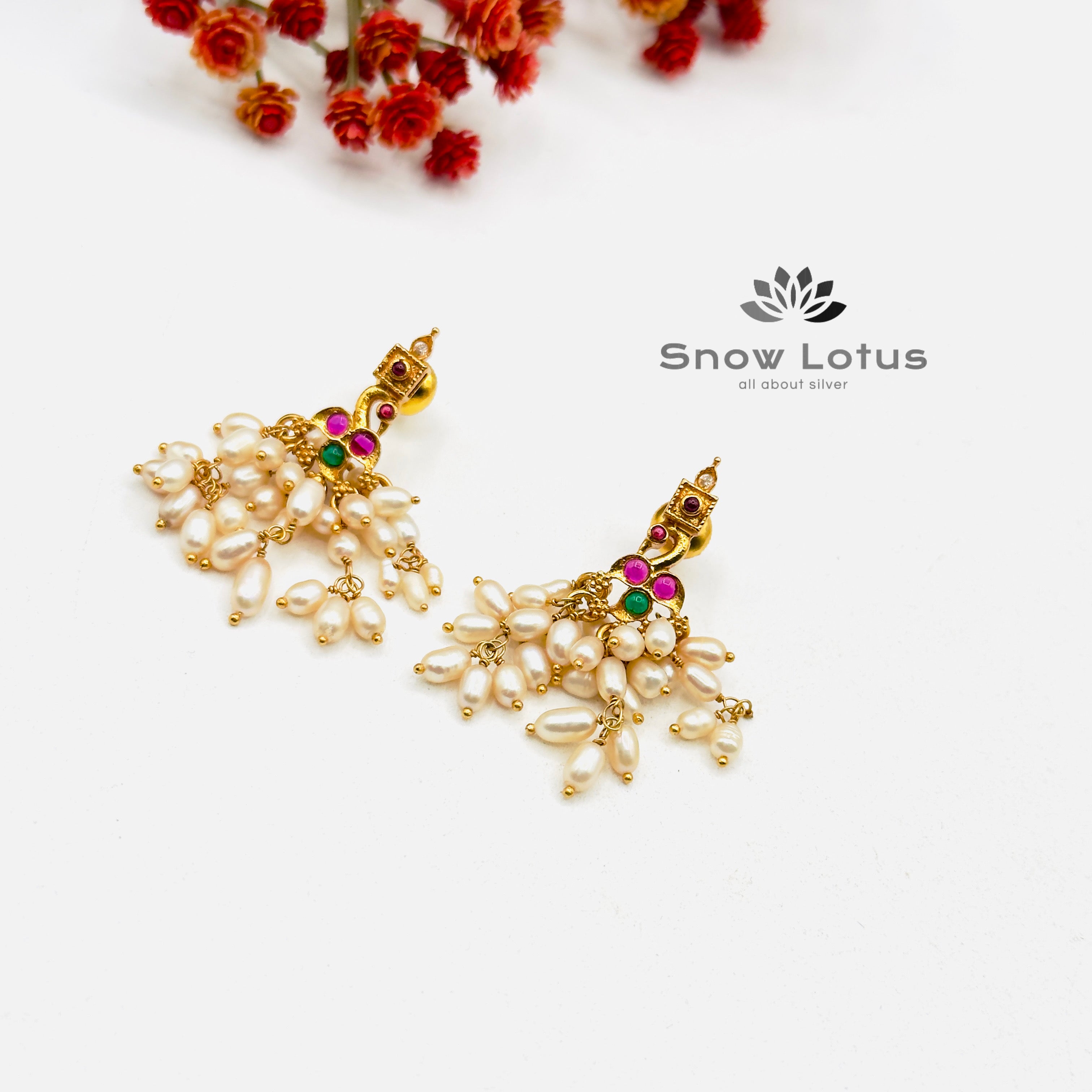 Featherglow Pearled Earrings