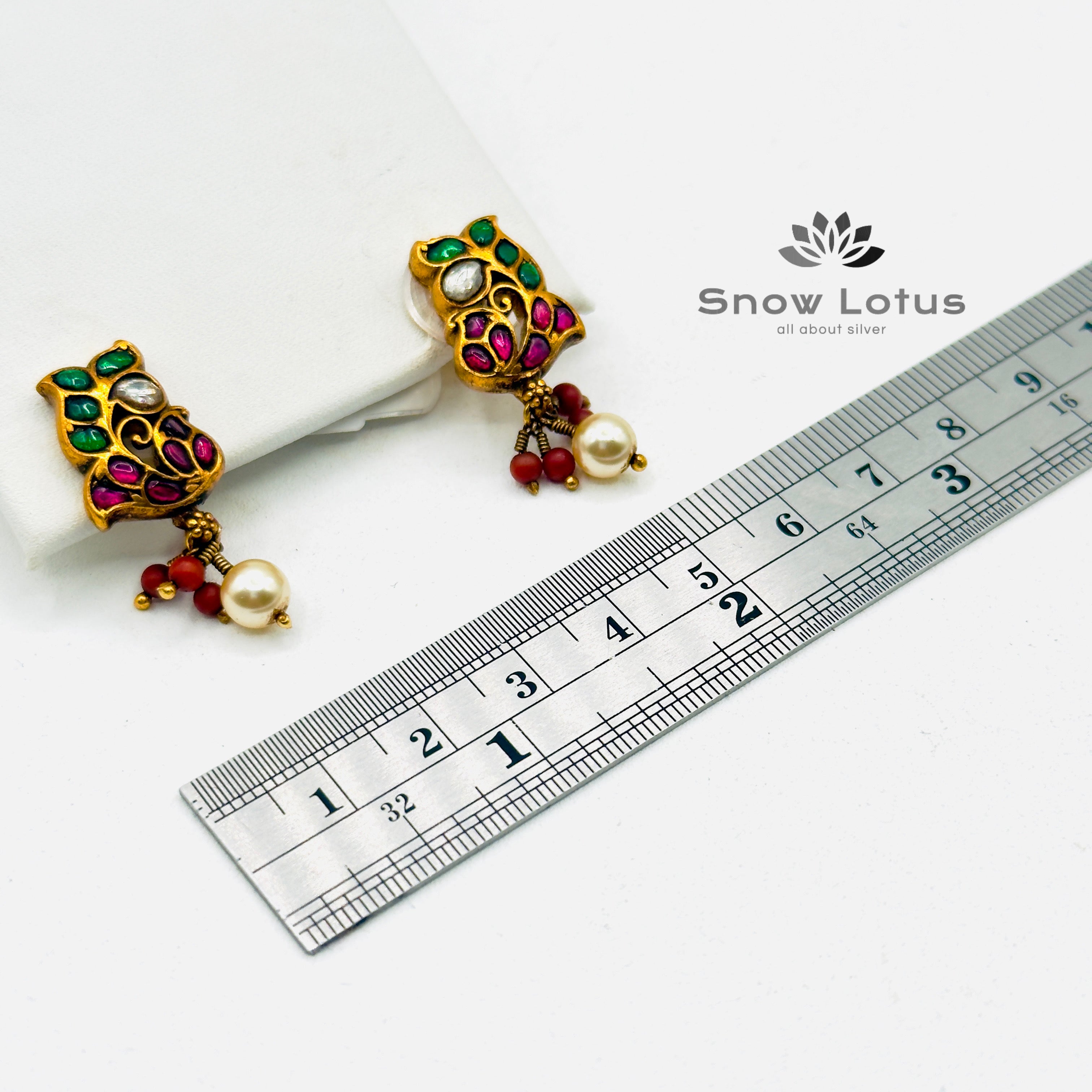 Kundan Peacock Studs