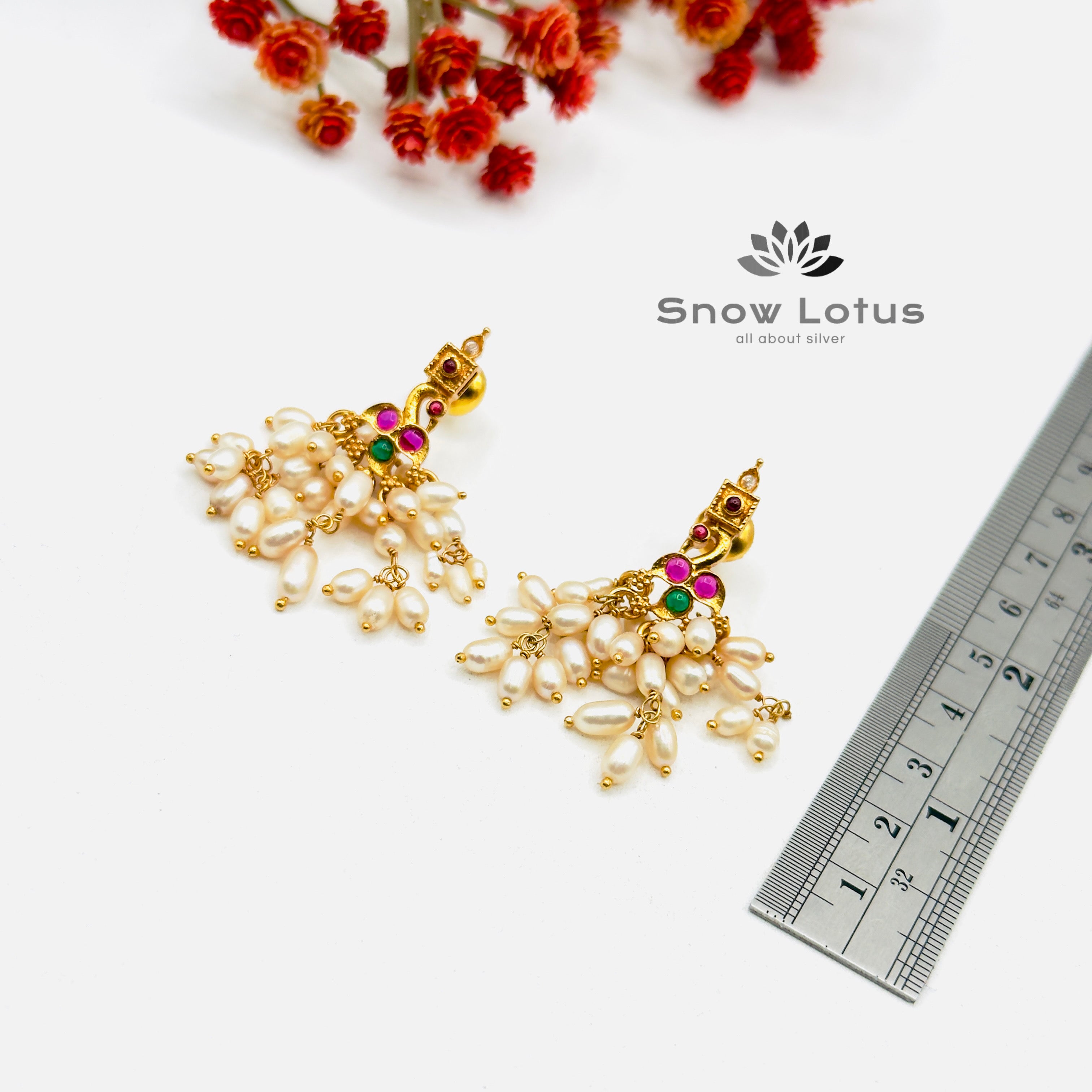 Featherglow Pearled Earrings