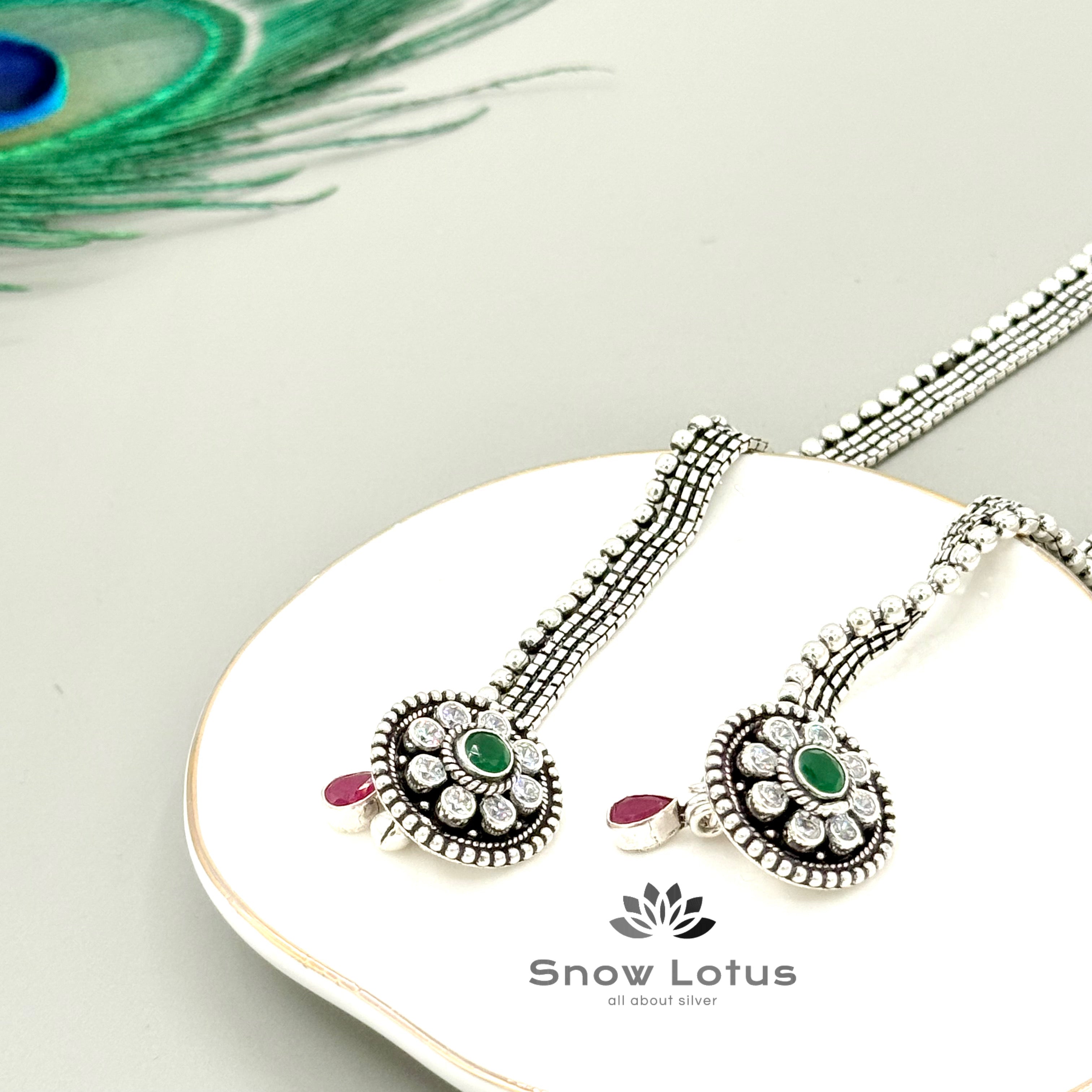 Single Floral with Ruby Drop Anklet