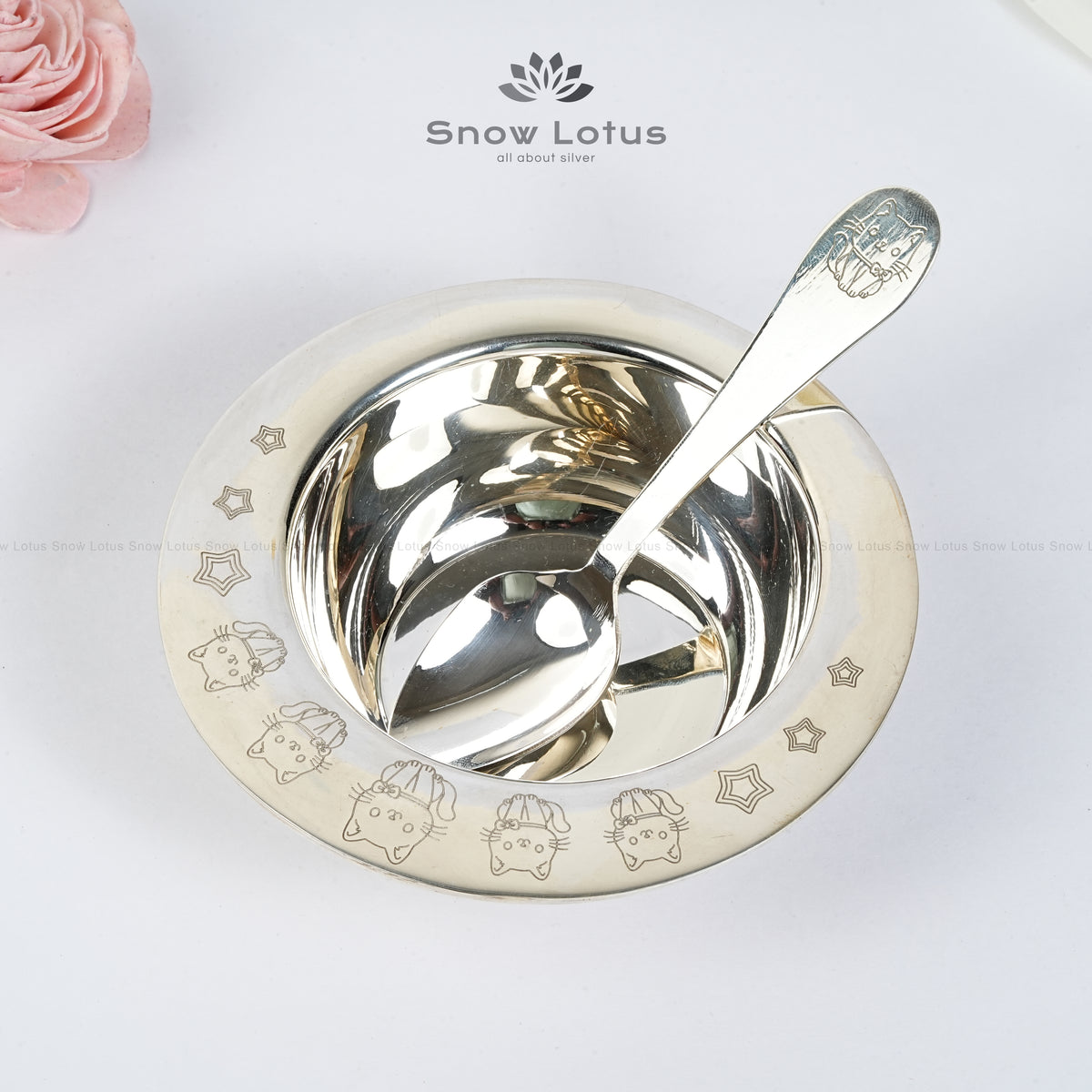 Kids Kitty Bowl & Spoon Set