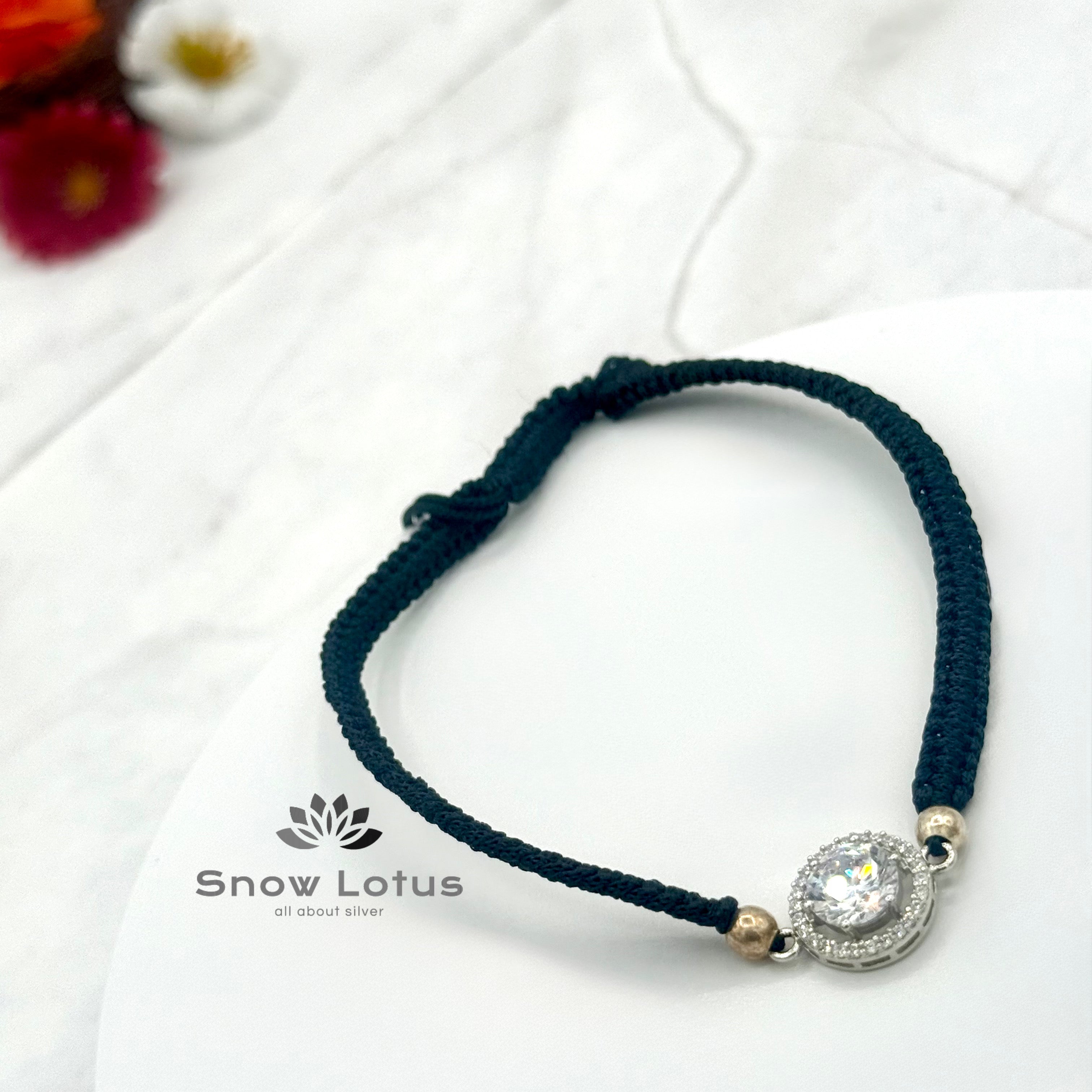 Shimmering Circular Nazariya Thread Anklet