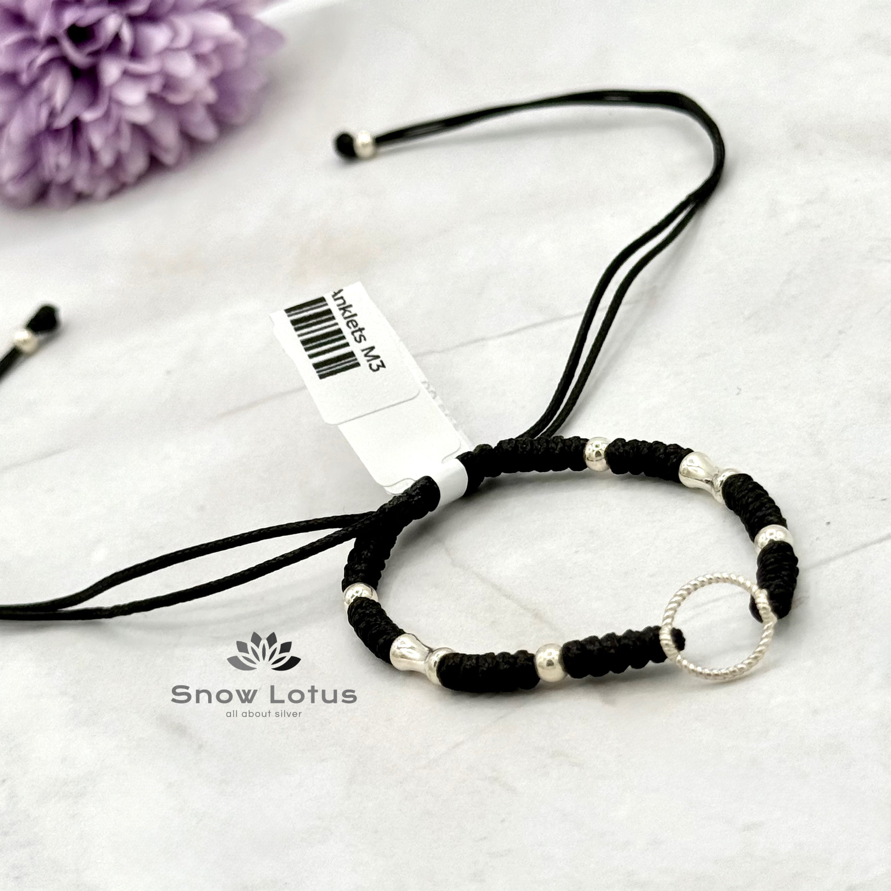 Black Thick Thread Anklets M3