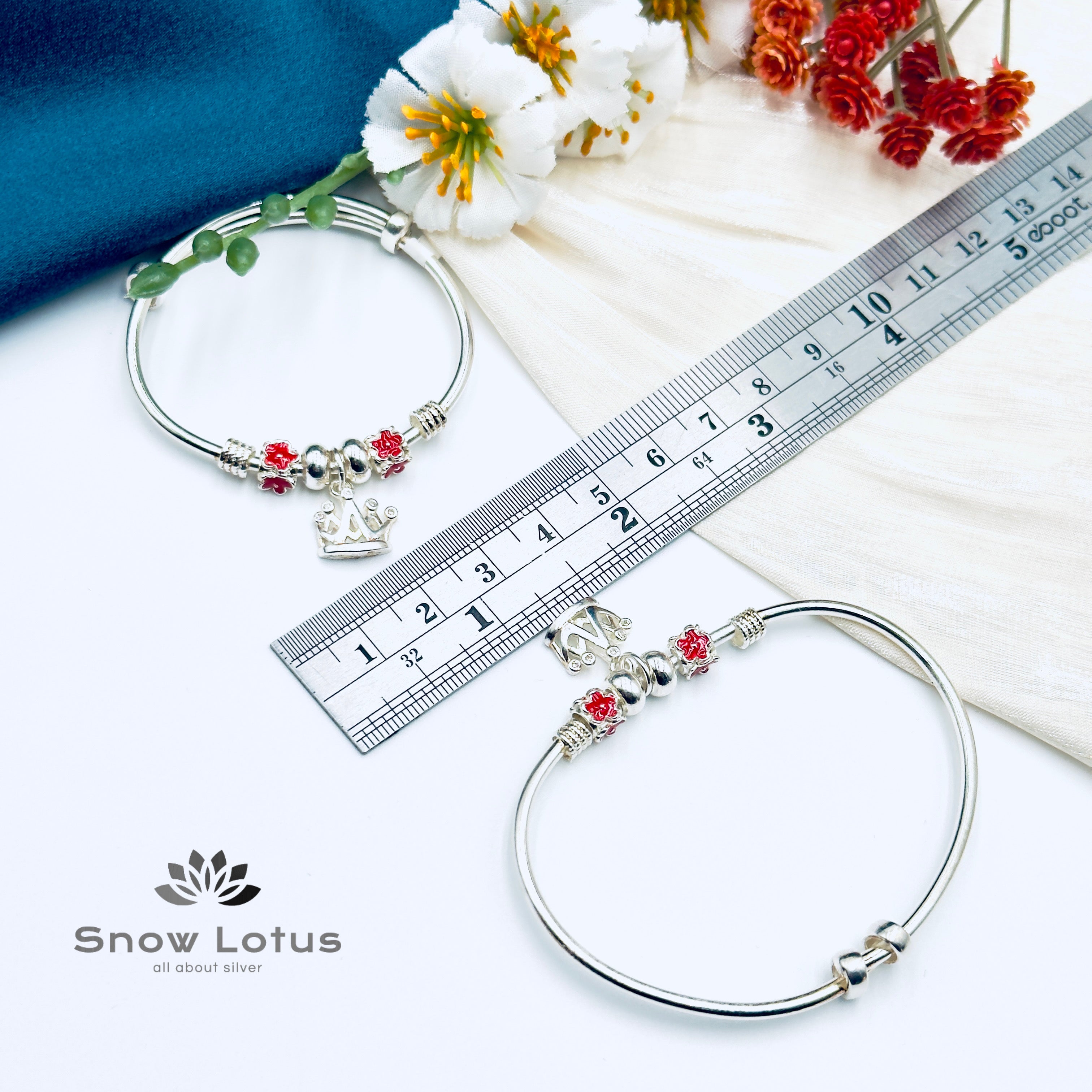 Crown Charm Baby Kada Pair