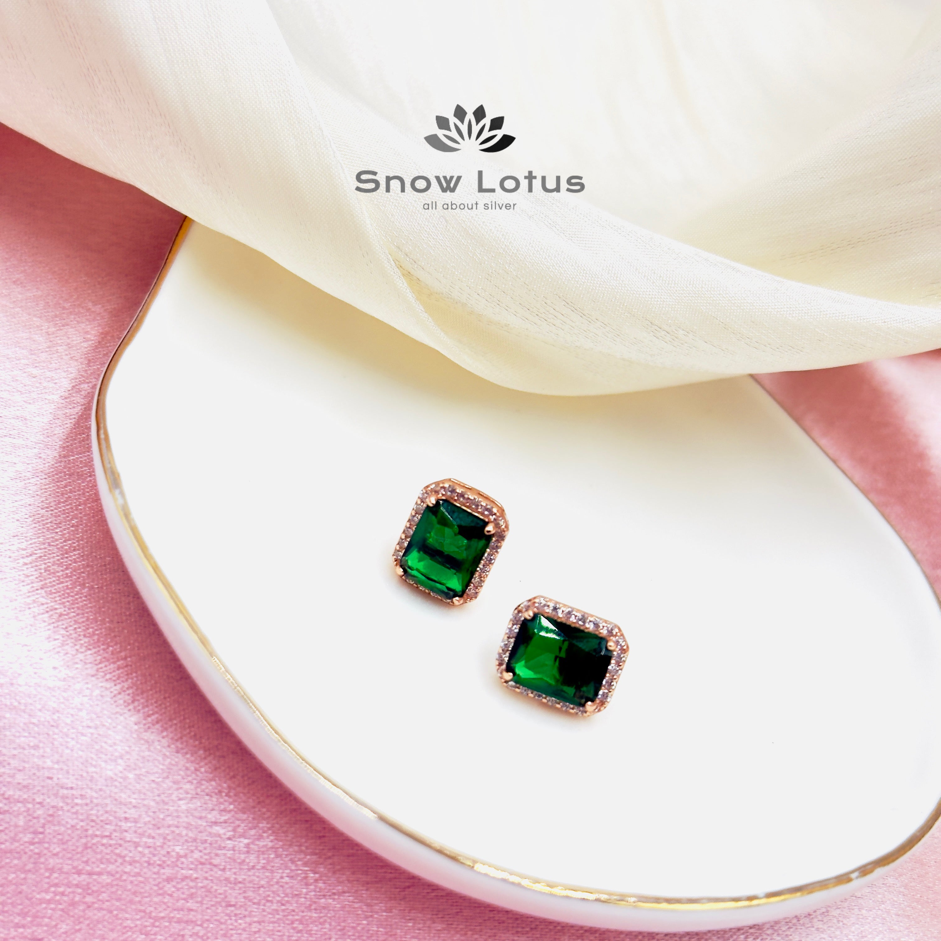 Rectangular Emerald Earrings