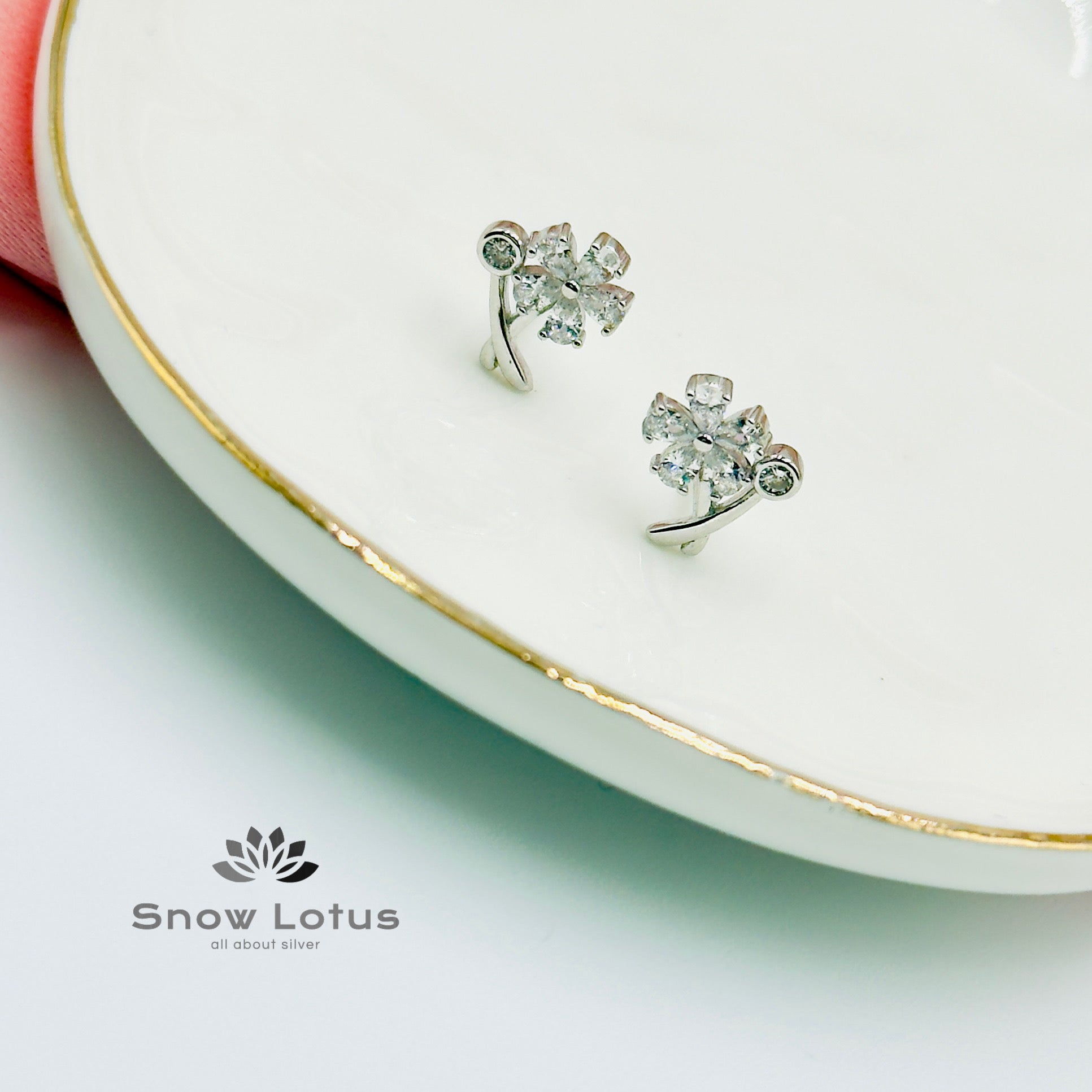 White Flower Earrings