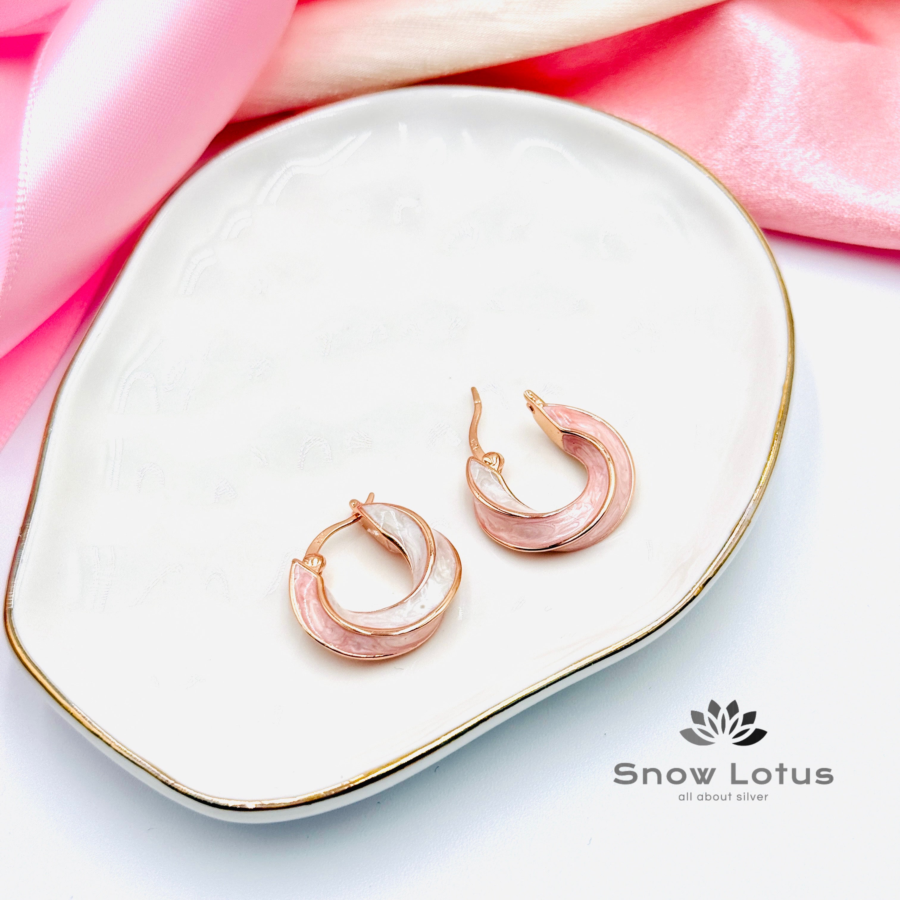 Pinkish Enamel Earrings