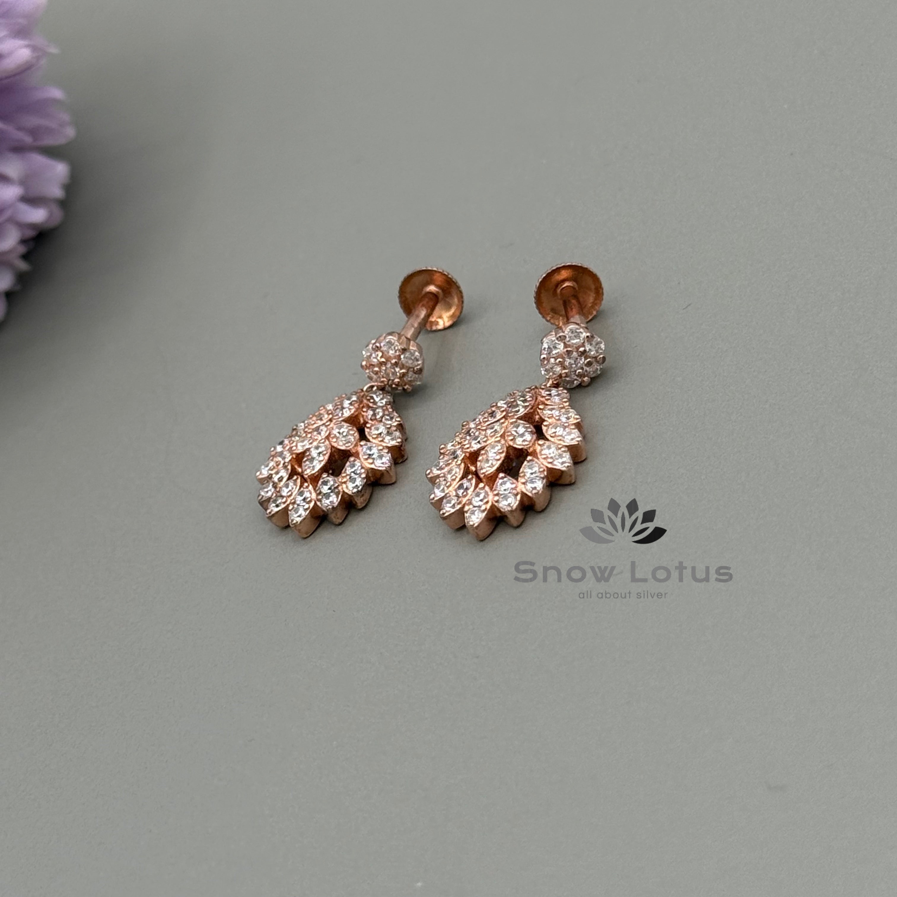 Elegant rose gold studs