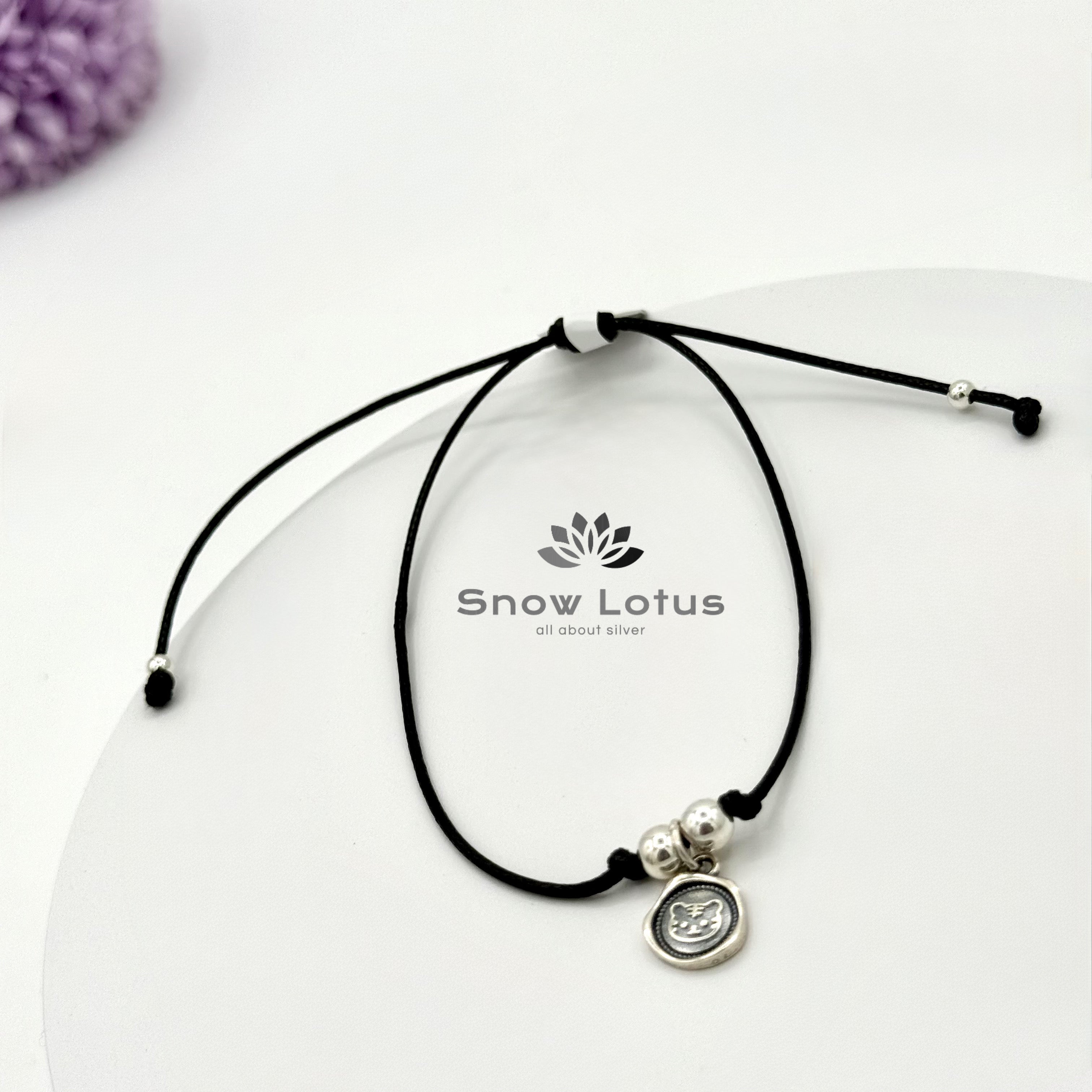 Black Thin Thread Anklet M2