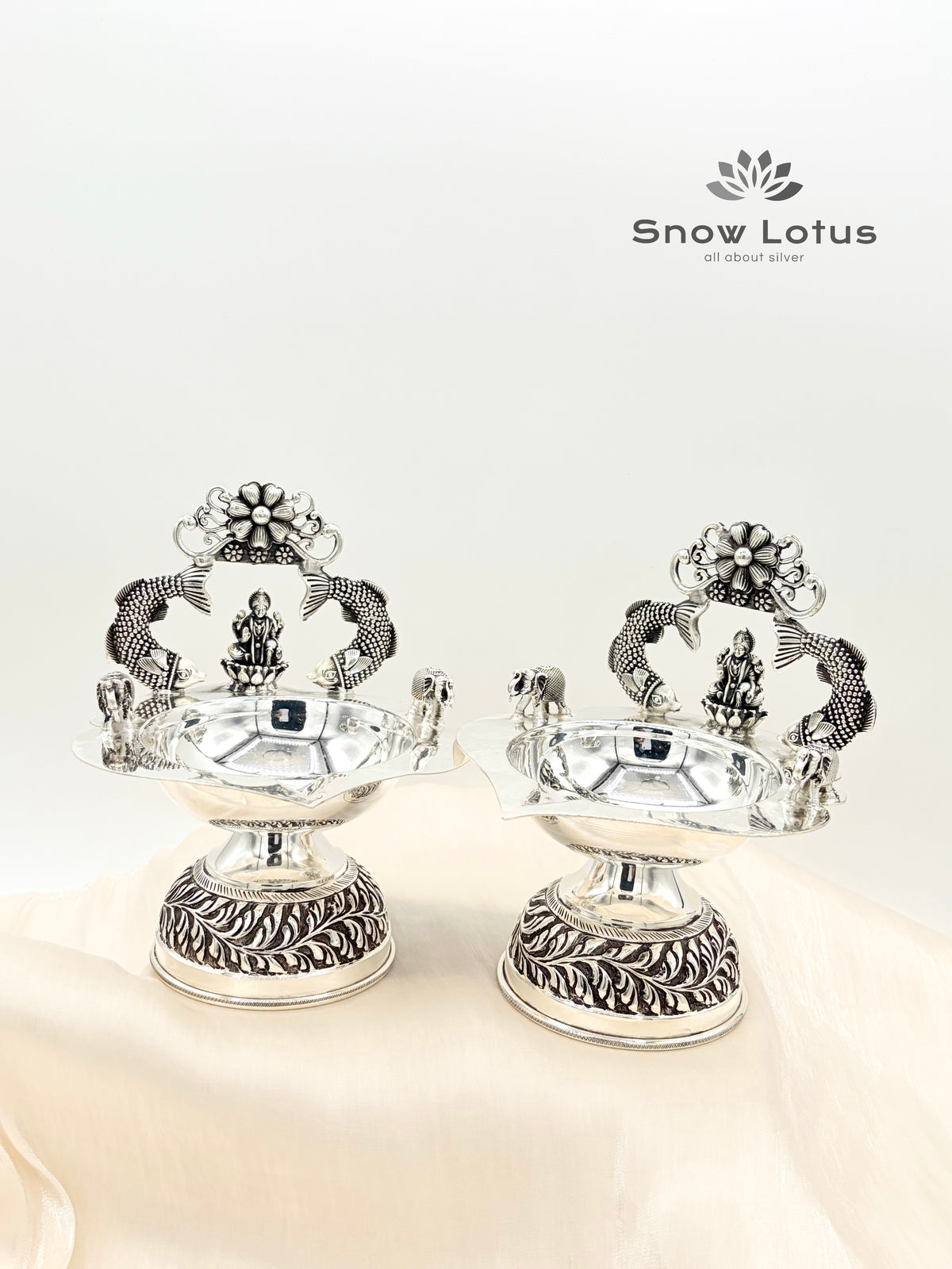 Antique Fish Lakshmi Diyas