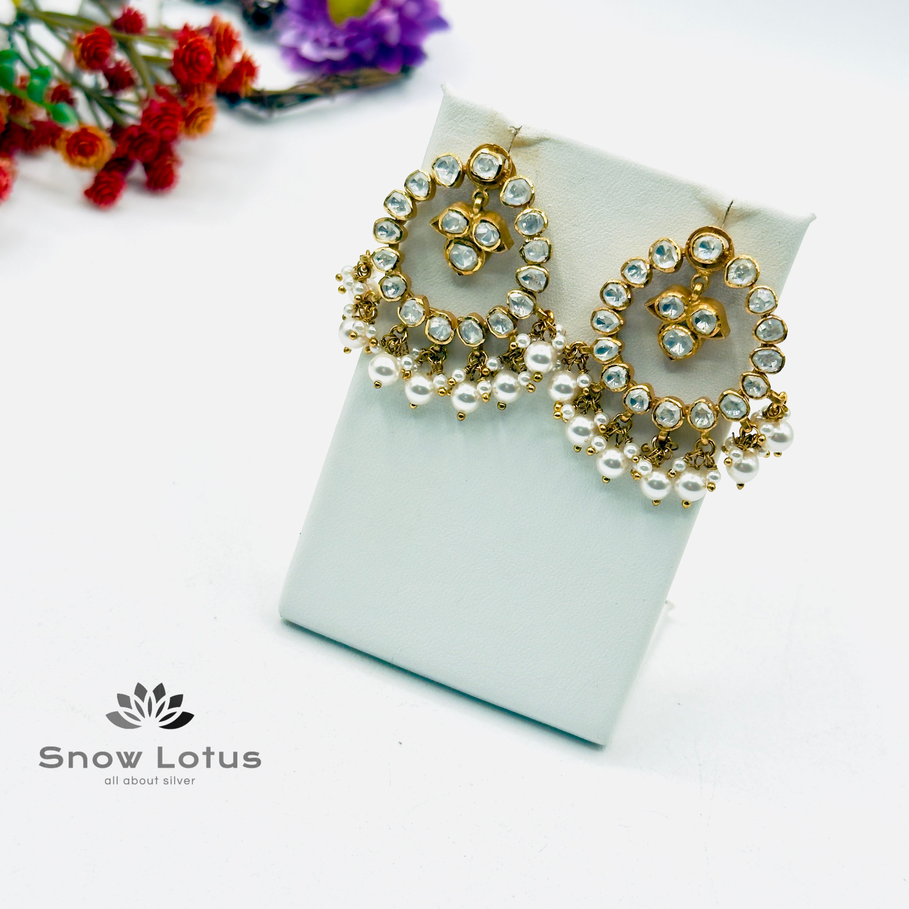 Floral Moissanite Chandbali